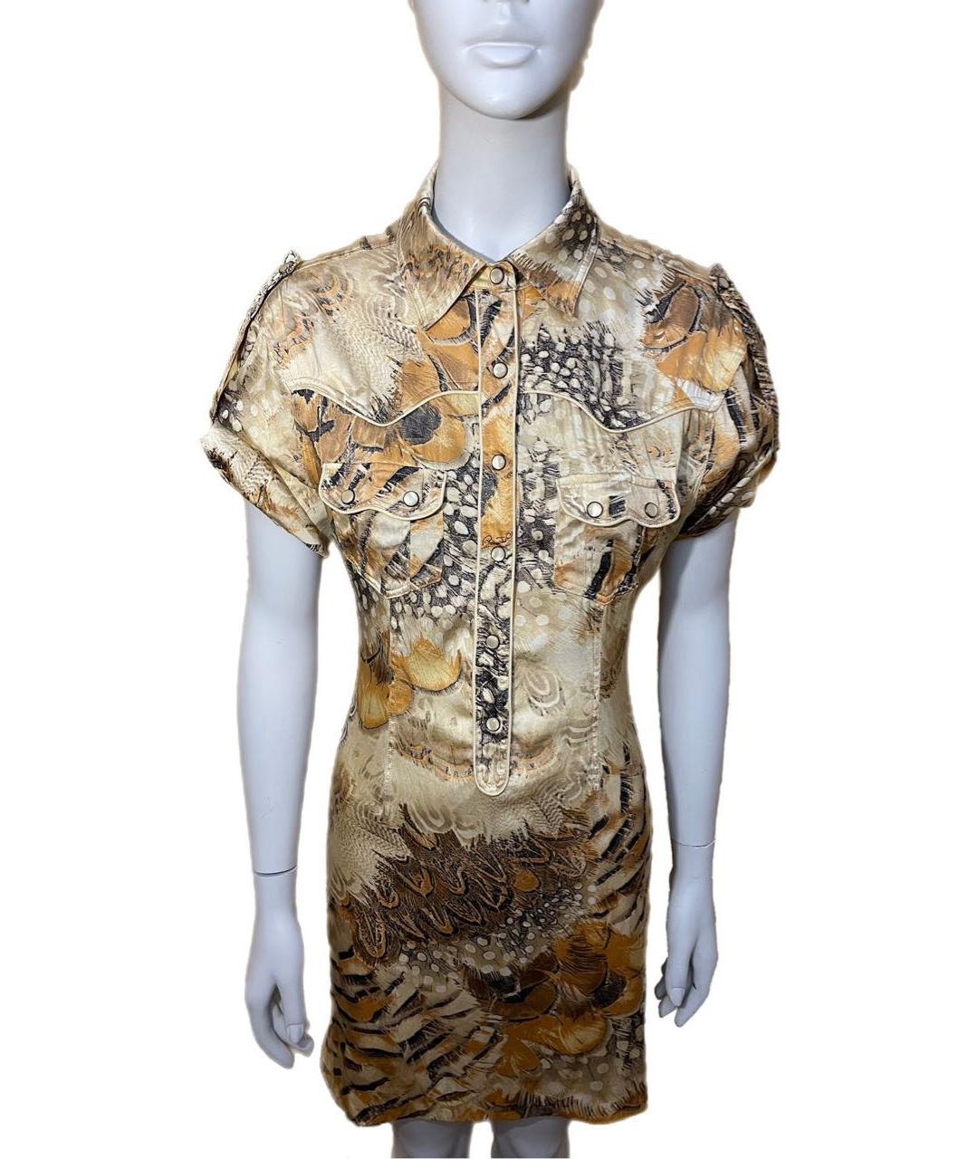 ROBERTO CAVALLI Мульти шелковое коктейльное платье, фото 7