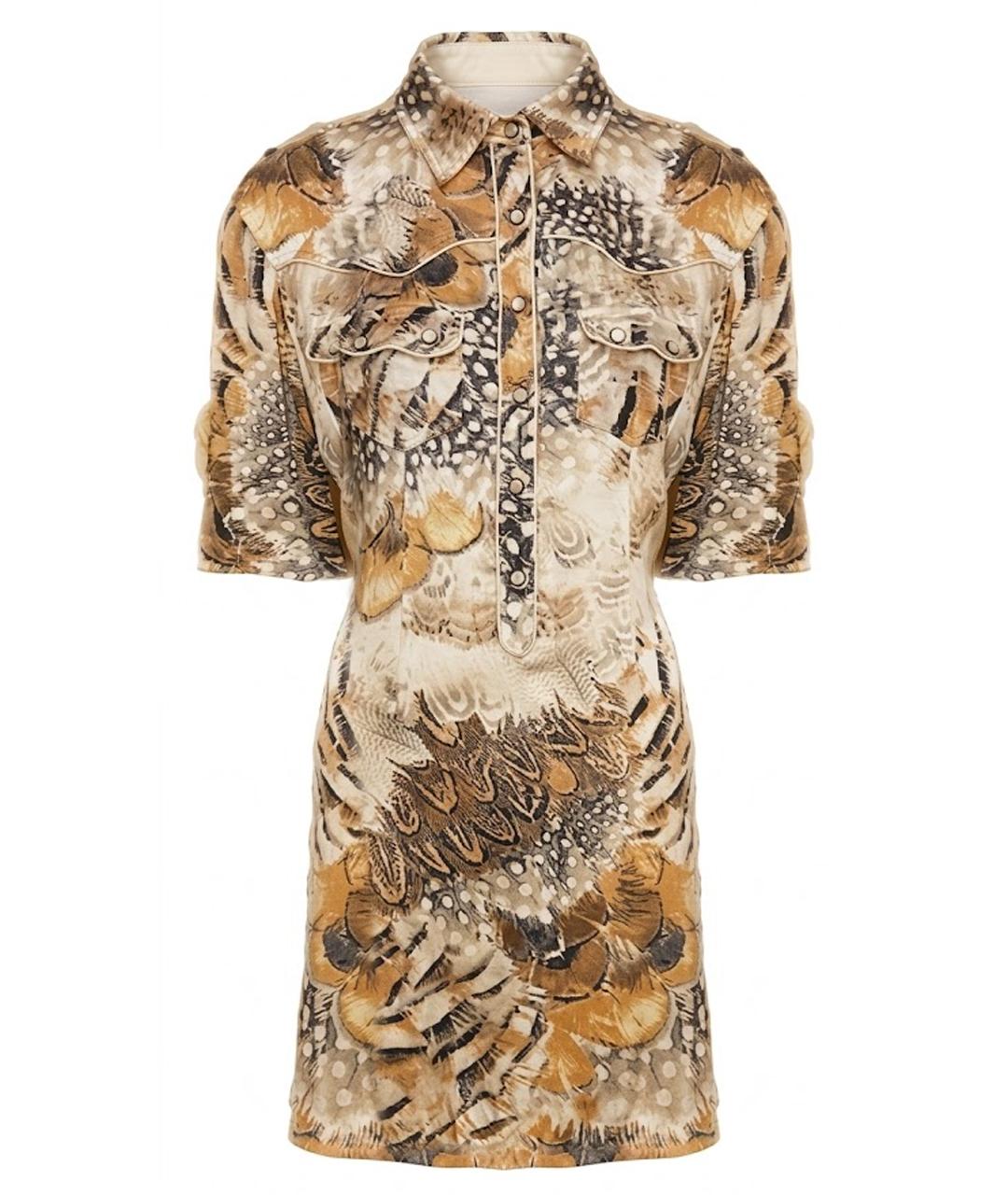 ROBERTO CAVALLI Мульти шелковое коктейльное платье, фото 1