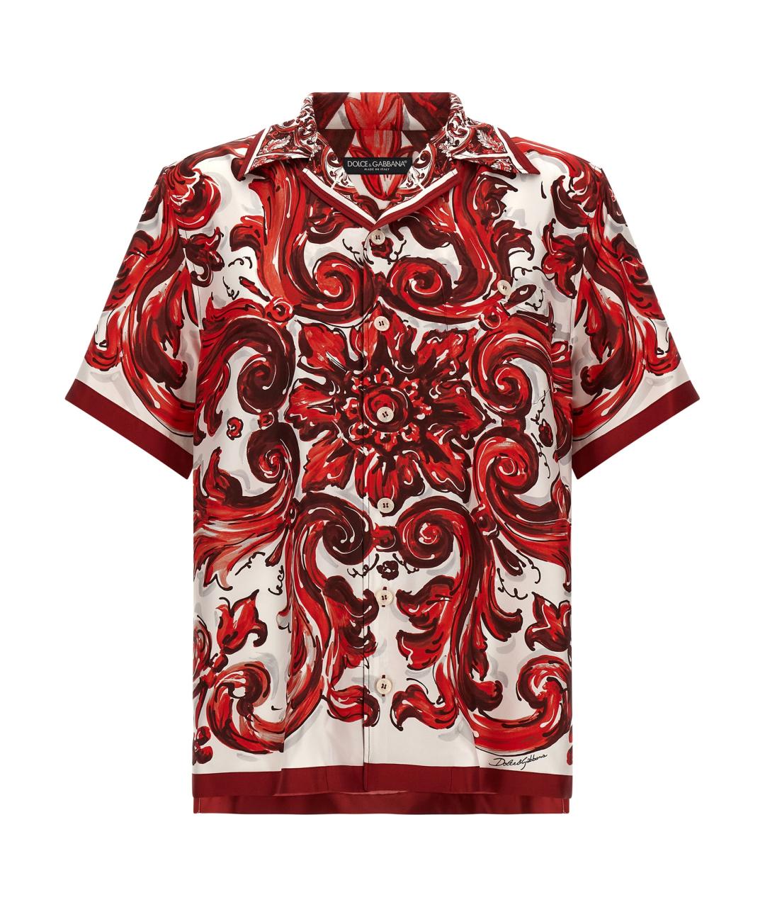 DOLCE&GABBANA Красная шелковая кэжуал рубашка, фото 1