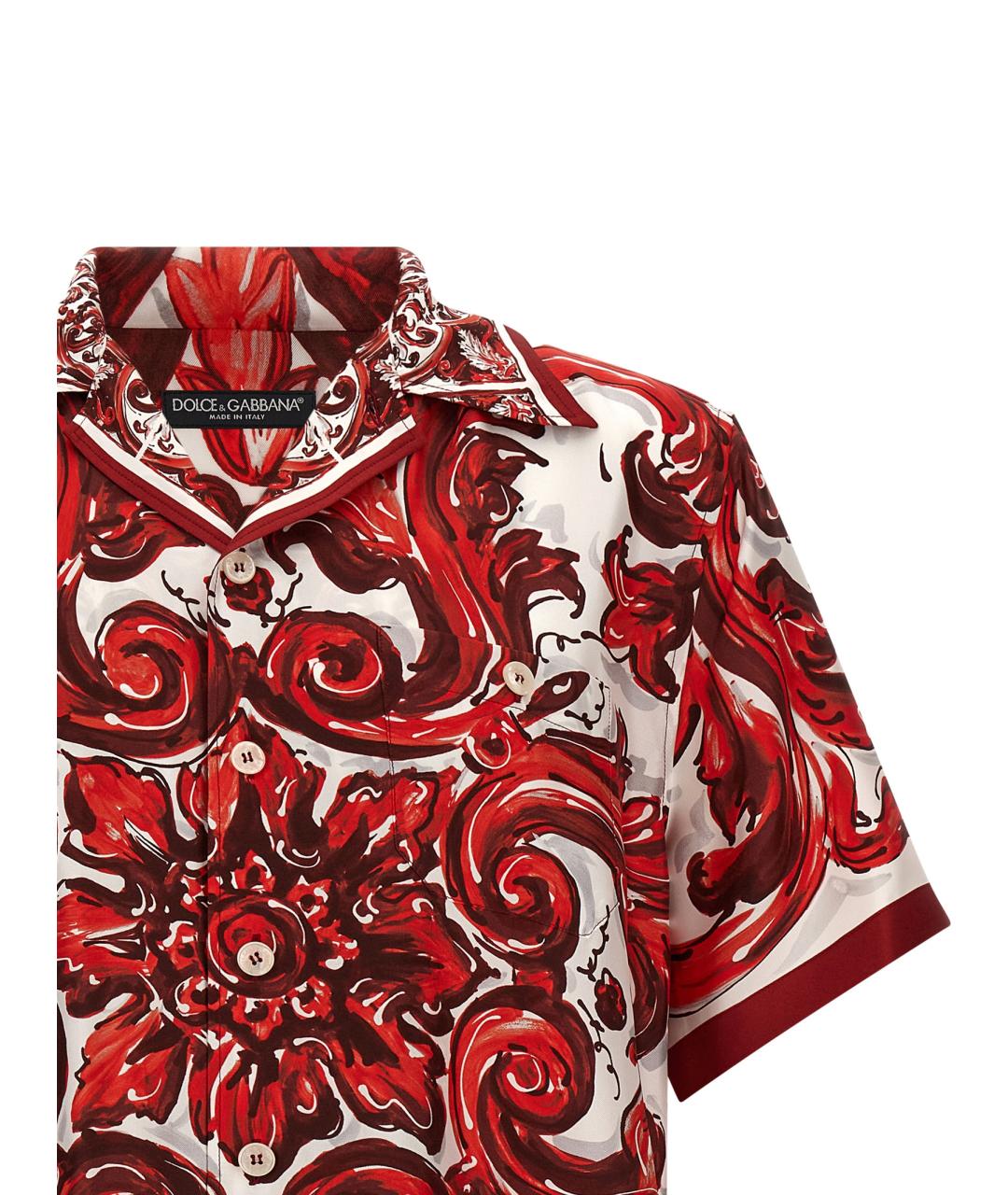 DOLCE&GABBANA Красная шелковая кэжуал рубашка, фото 3