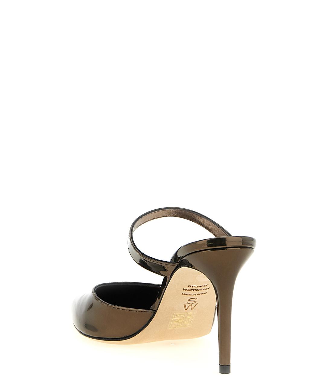 STUART WEITZMAN Коричневые мюли из лакированной кожи, фото 3