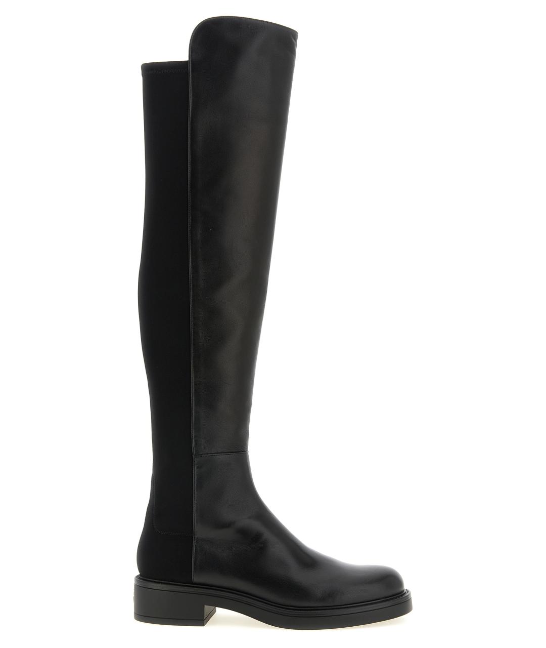 STUART WEITZMAN Черные кожаные ботфорты, фото 1