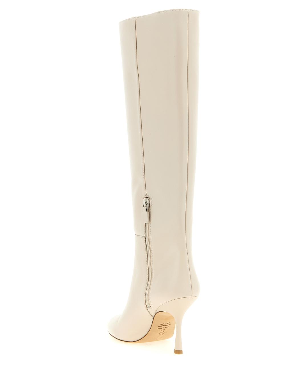 STUART WEITZMAN Белые кожаные сапоги, фото 3