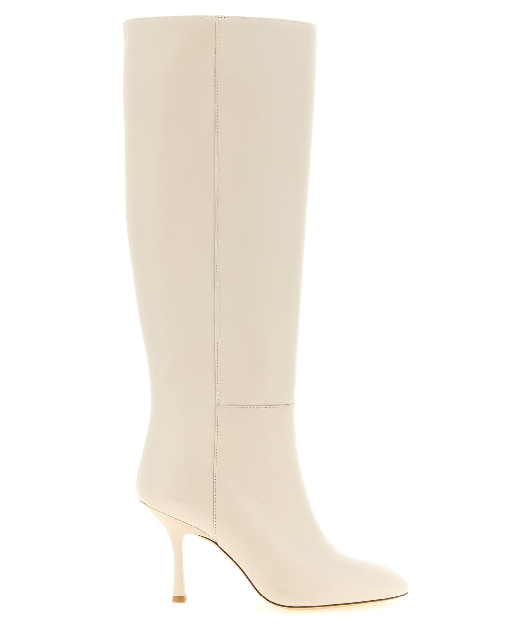 STUART WEITZMAN Белые кожаные сапоги, фото 1