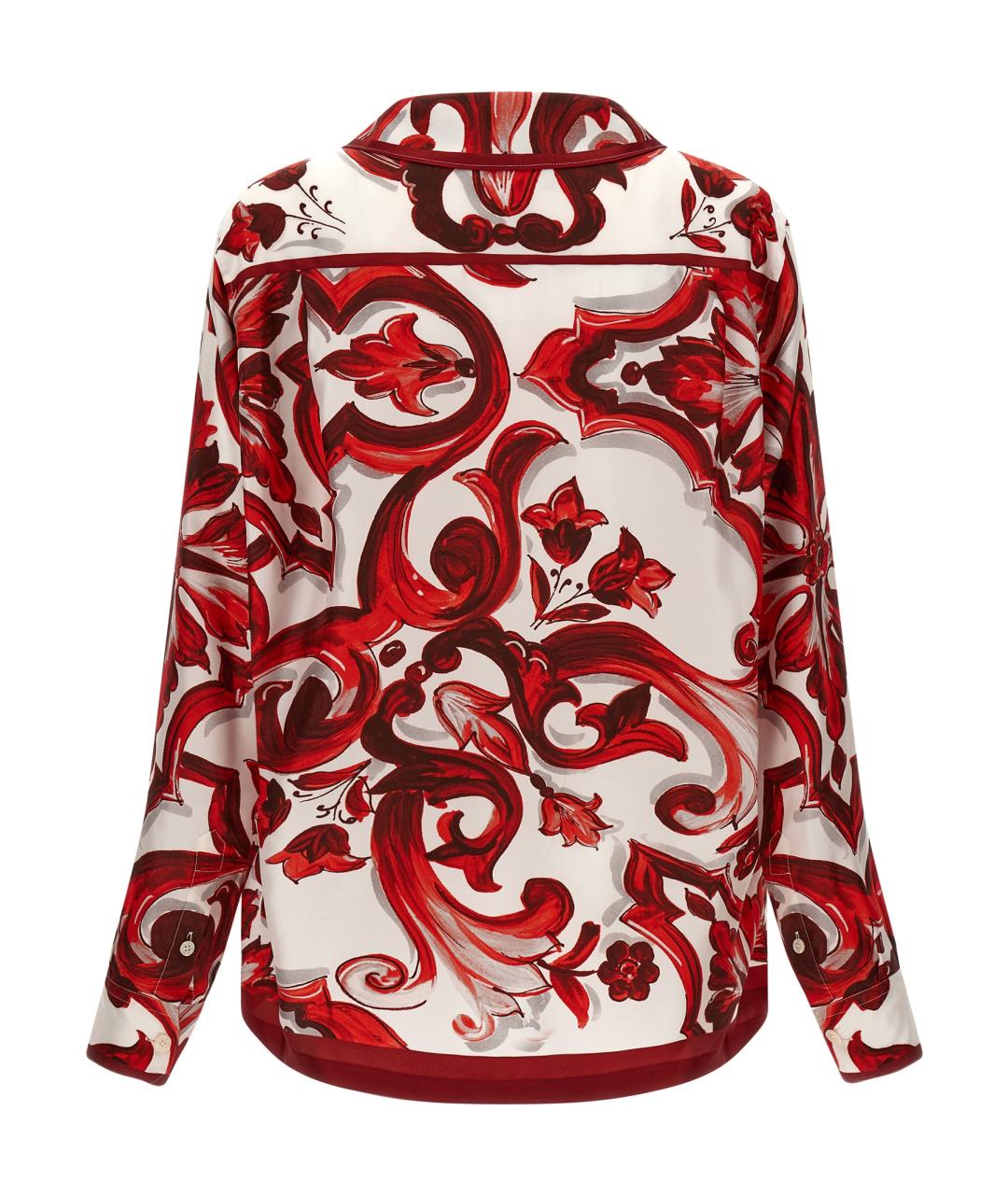 DOLCE&GABBANA Красная шелковая кэжуал рубашка, фото 2