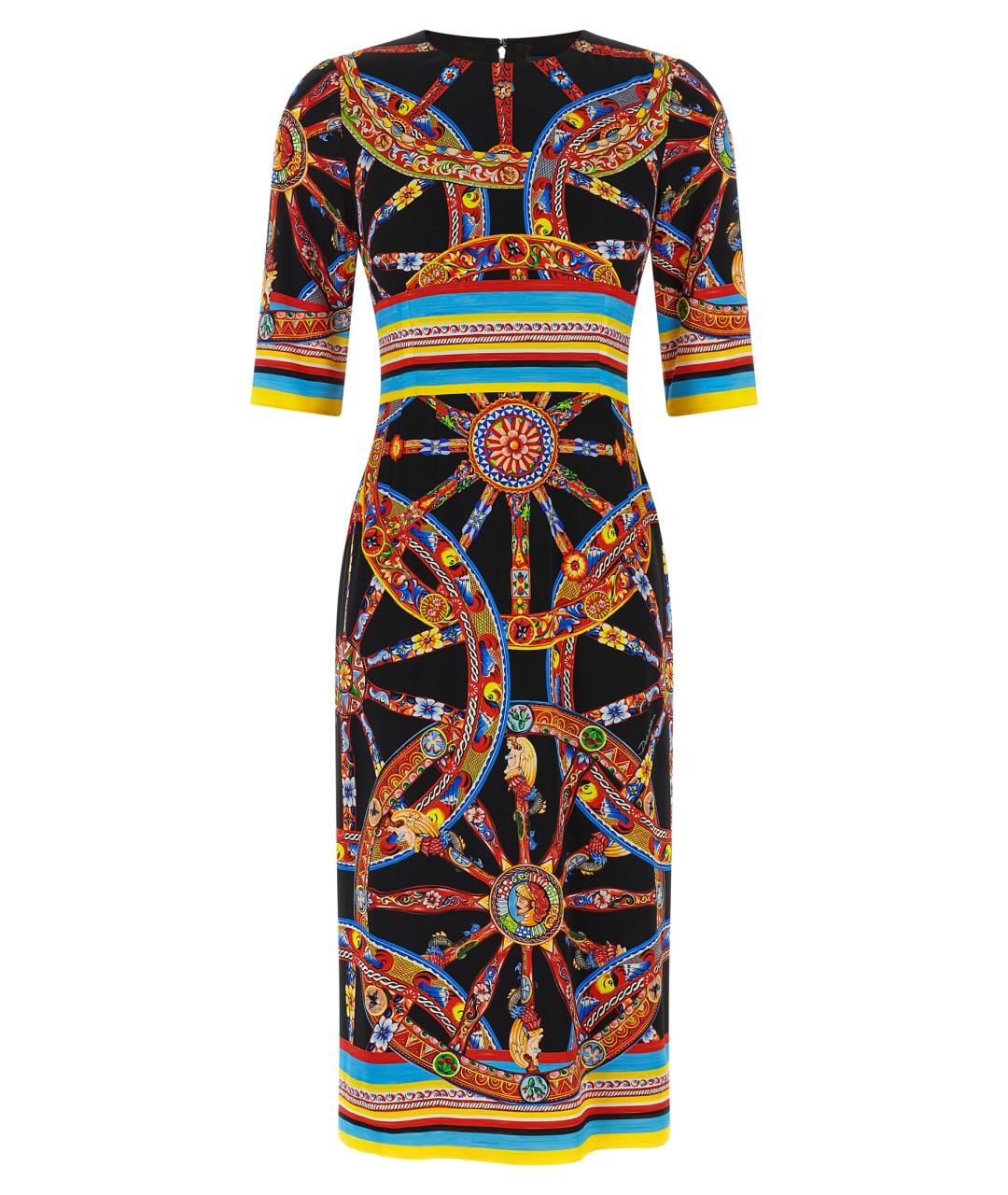 DOLCE&GABBANA Мульти шелковое платье, фото 1