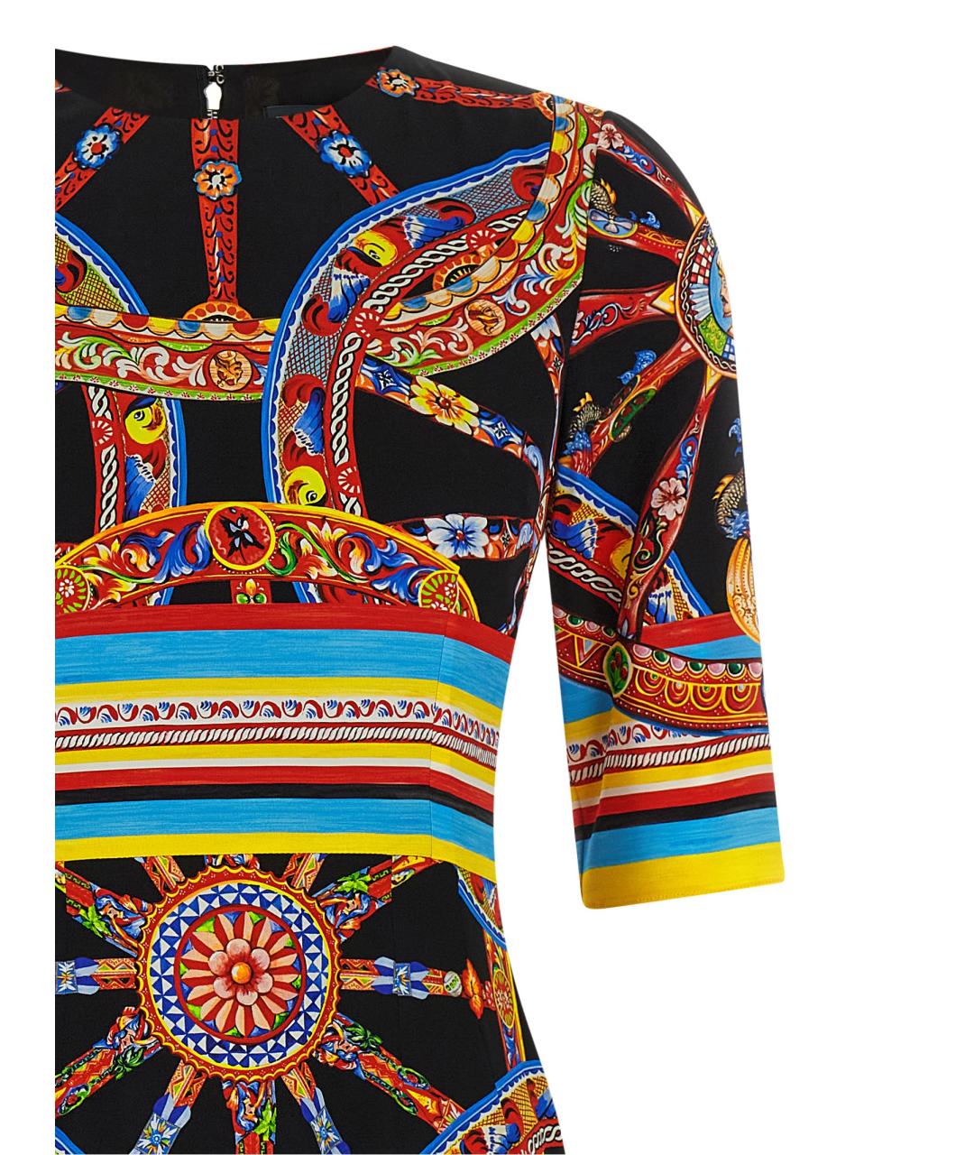 DOLCE&GABBANA Мульти шелковое платье, фото 3