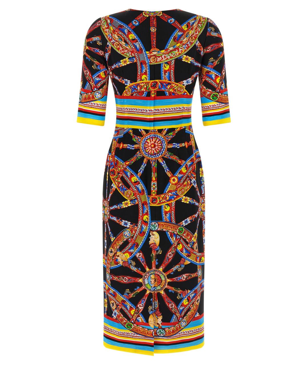 DOLCE&GABBANA Мульти шелковое платье, фото 2
