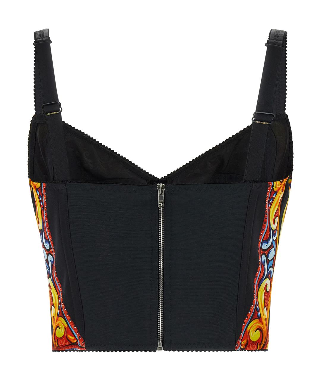 DOLCE&GABBANA Мульти шелковая майка, фото 2
