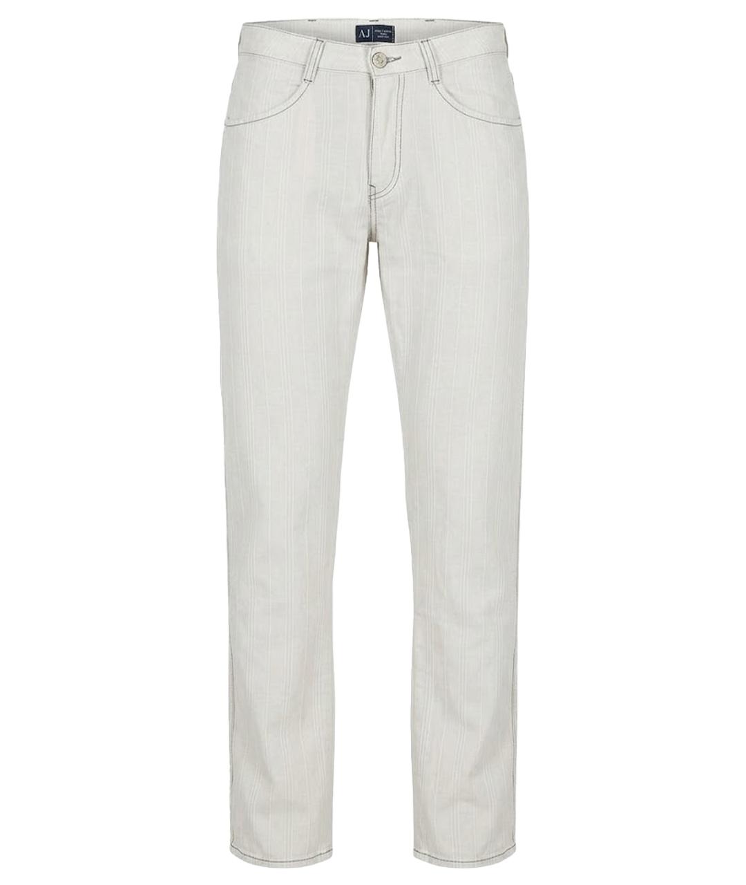 ARMANI JEANS Бежевые льняные повседневные брюки, фото 1
