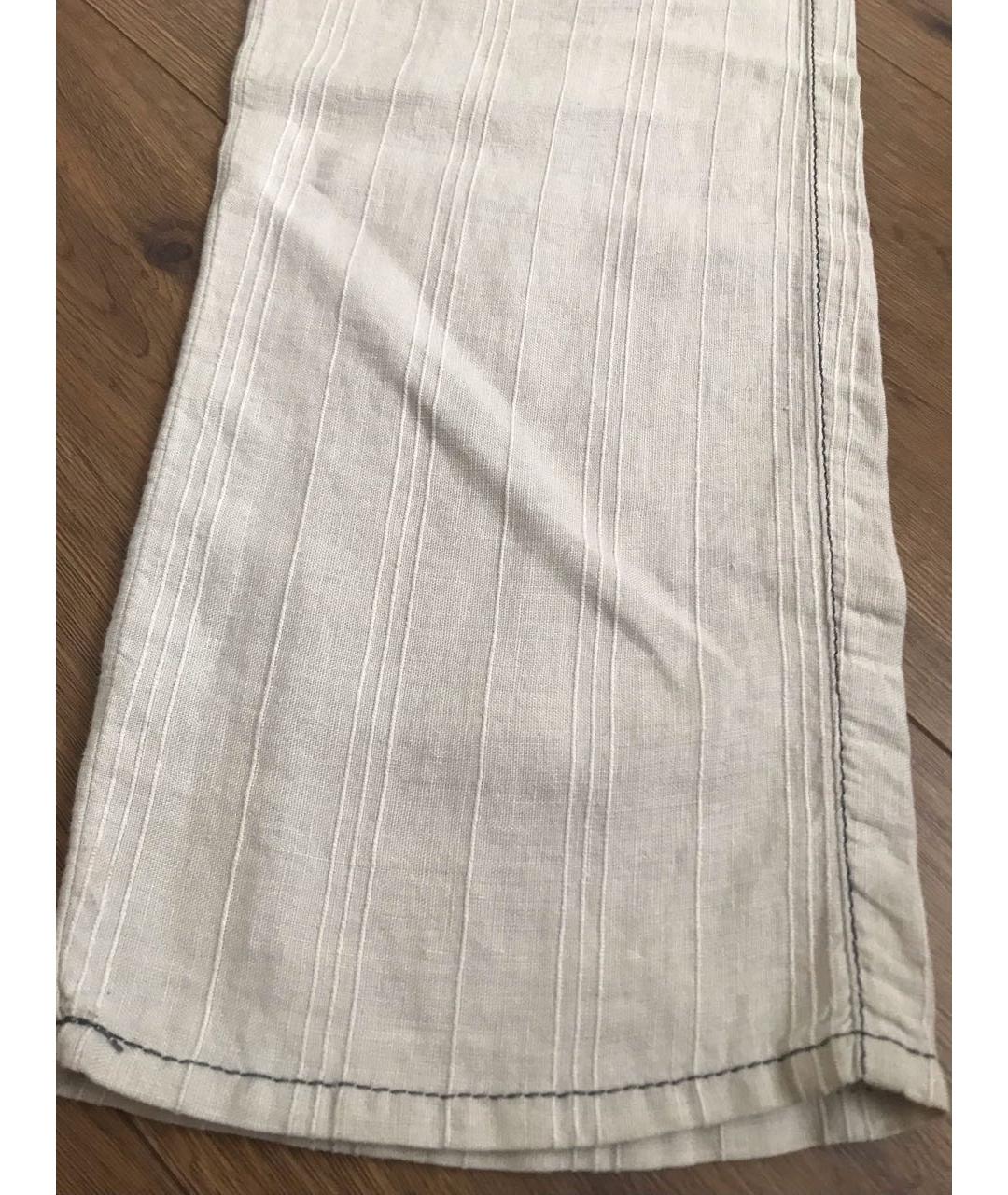 ARMANI JEANS Бежевые льняные повседневные брюки, фото 2
