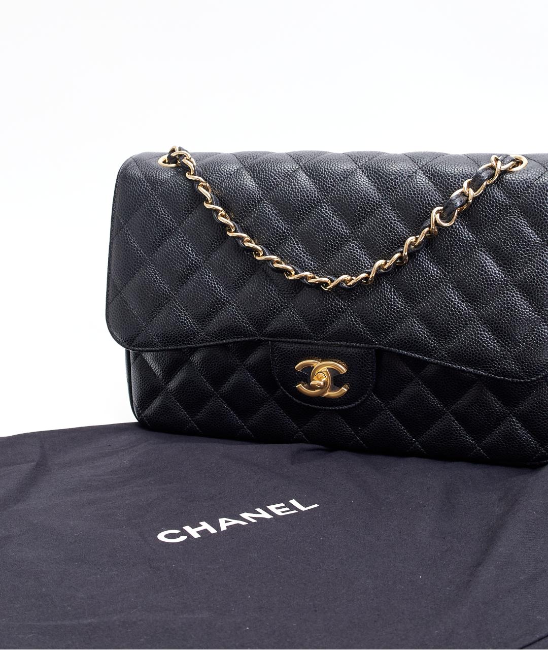 CHANEL Черная кожаная сумка с короткими ручками, фото 7