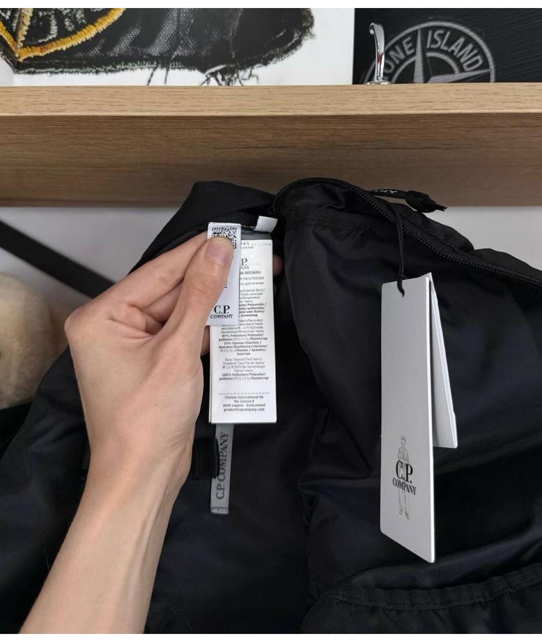 CP COMPANY Черный нейлоновый рюкзак, фото 7