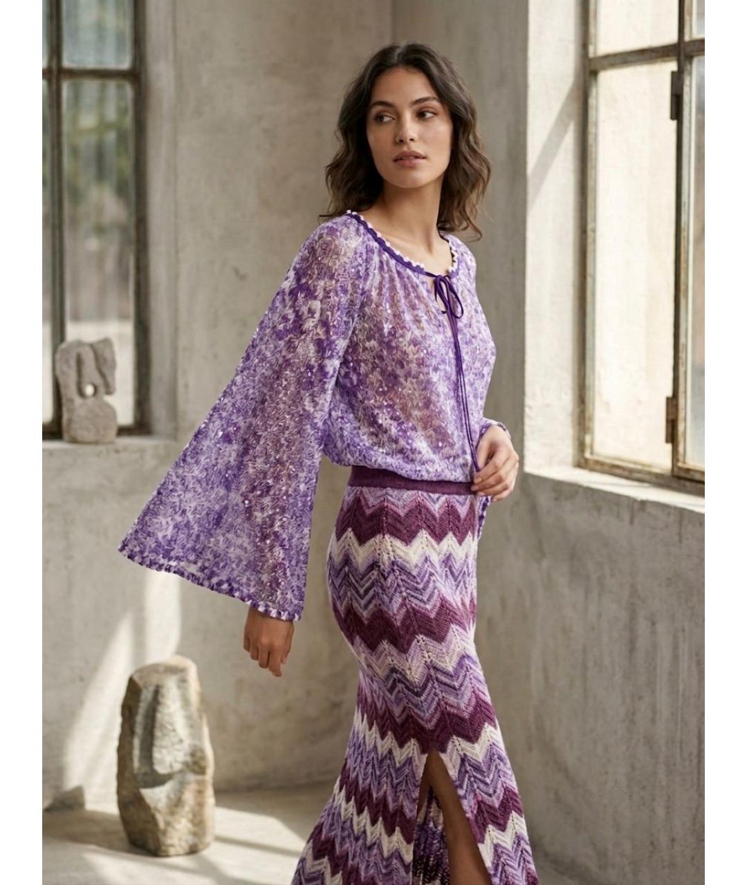 MISSONI Фиолетовая вискозная блузы, фото 8