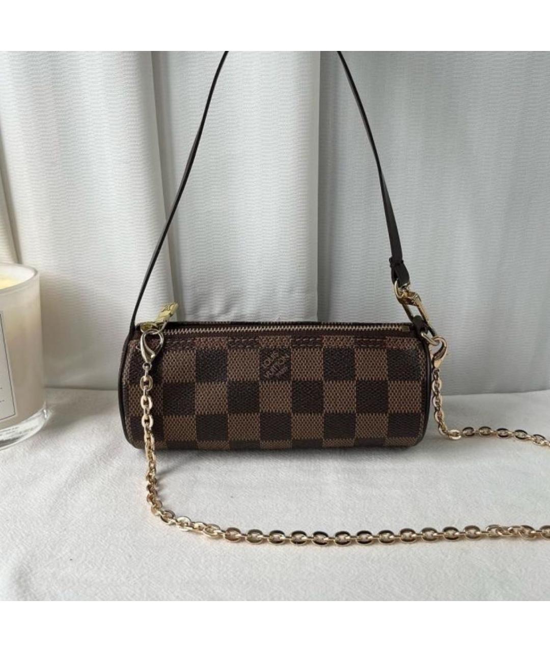 LOUIS VUITTON Коричневая канва сумка с короткими ручками, фото 3