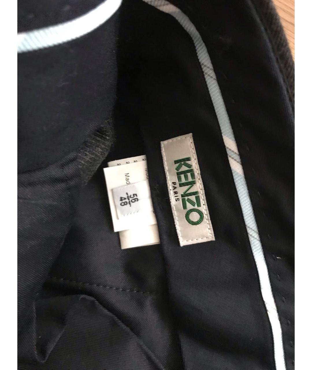KENZO Черные шерстяные классические брюки, фото 7