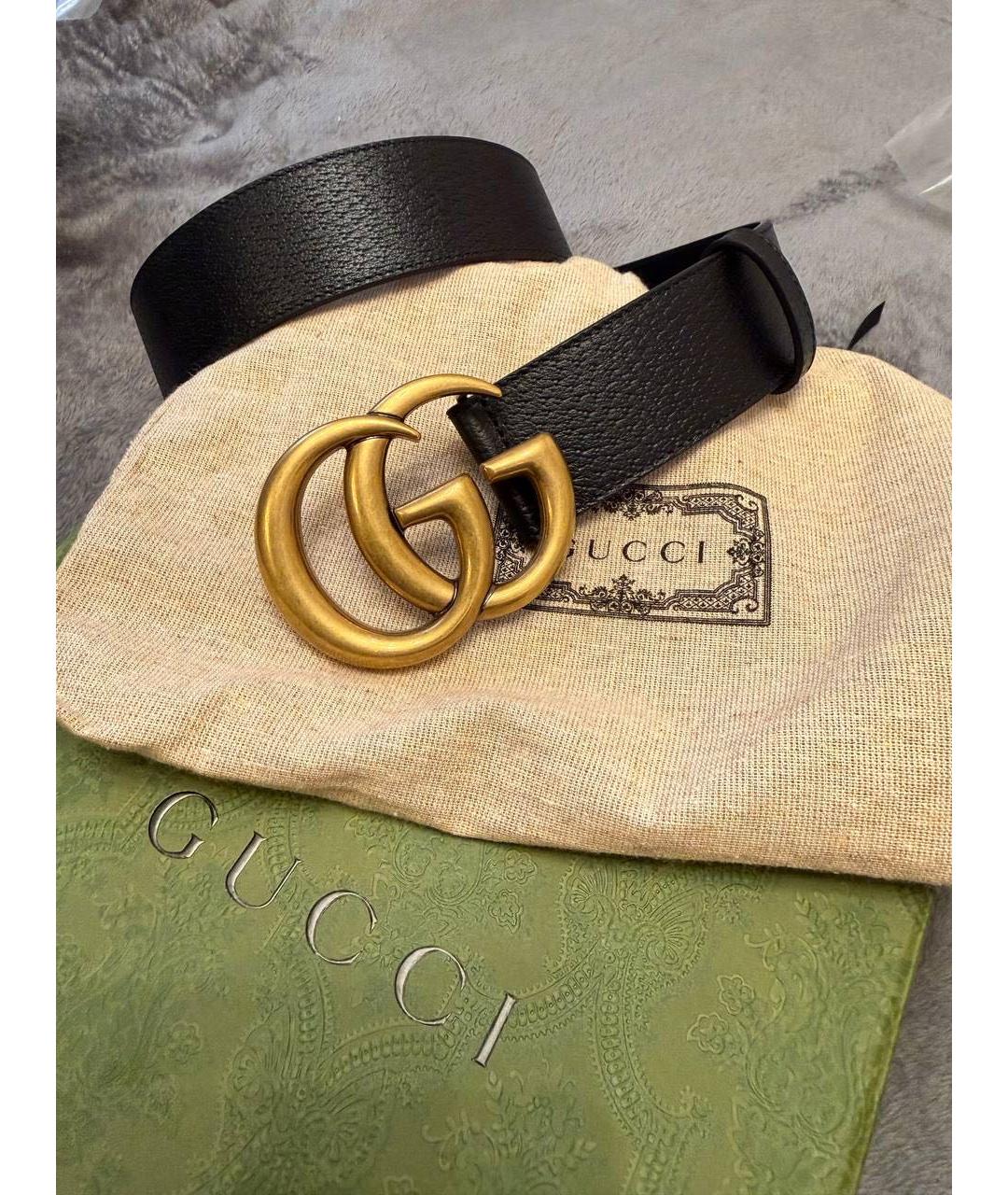 GUCCI Черный кожаный ремень, фото 2