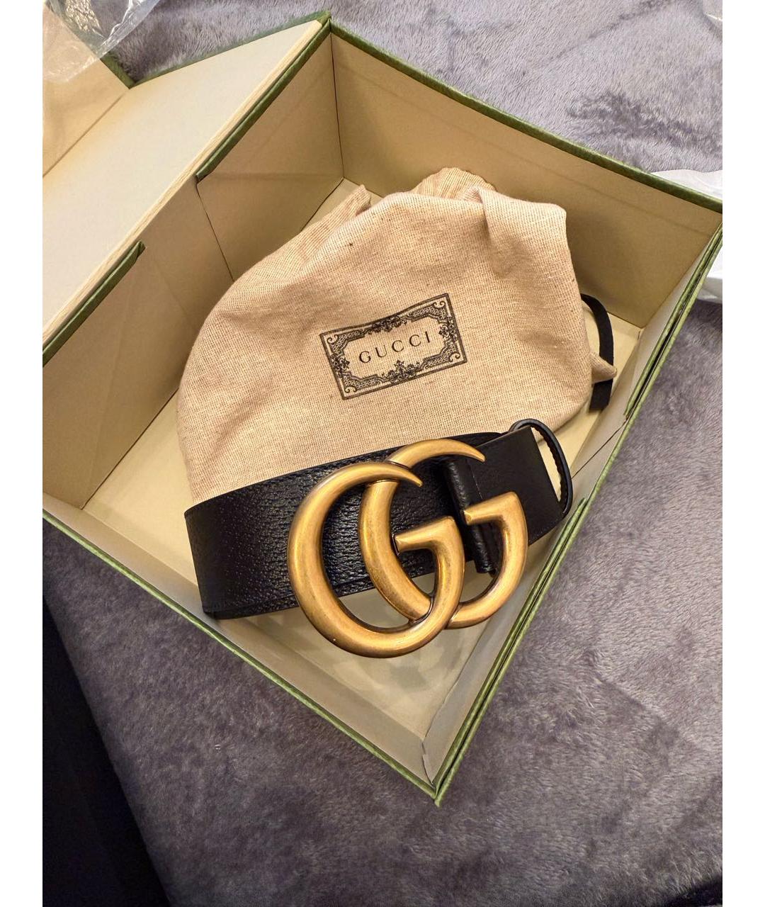 GUCCI Черный кожаный ремень, фото 3