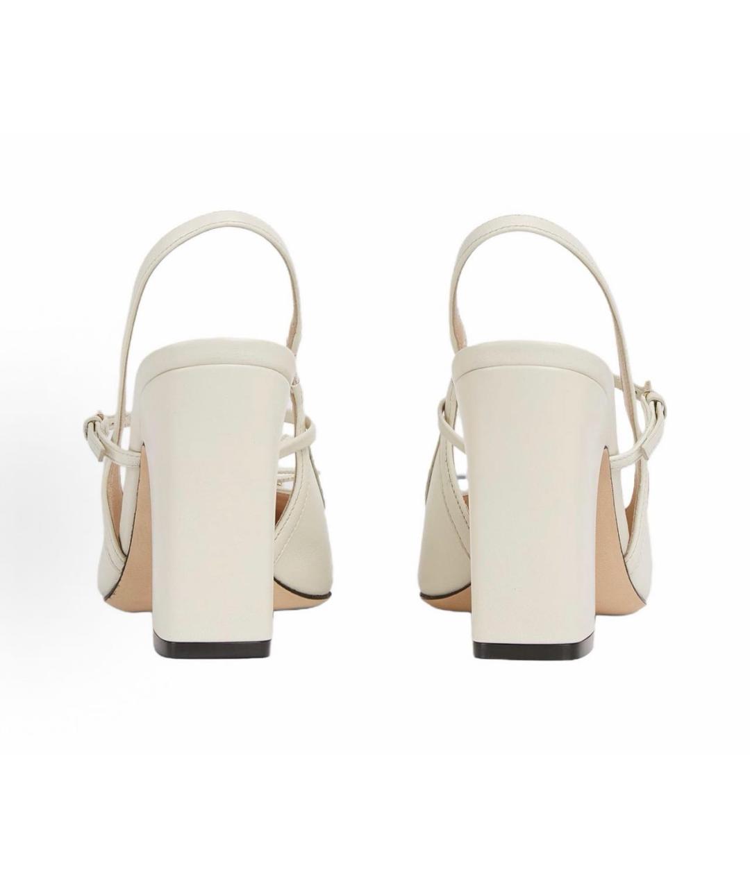 GUCCI Белые кожаные туфли, фото 5