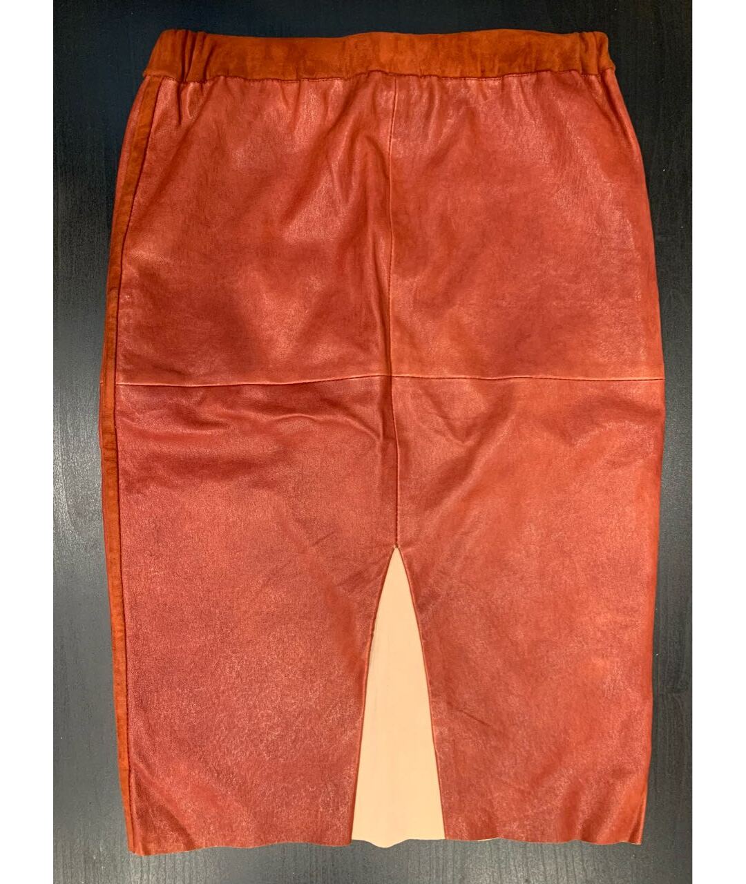 ISABEL MARANT Бордовая кожаная юбка миди, фото 2