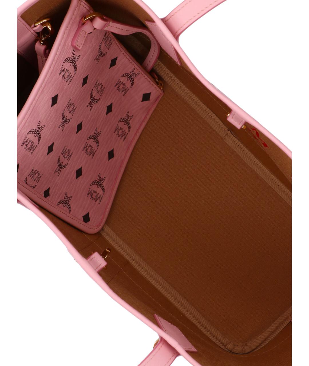 MCM Розовая сумка тоут из искусственной кожи, фото 4