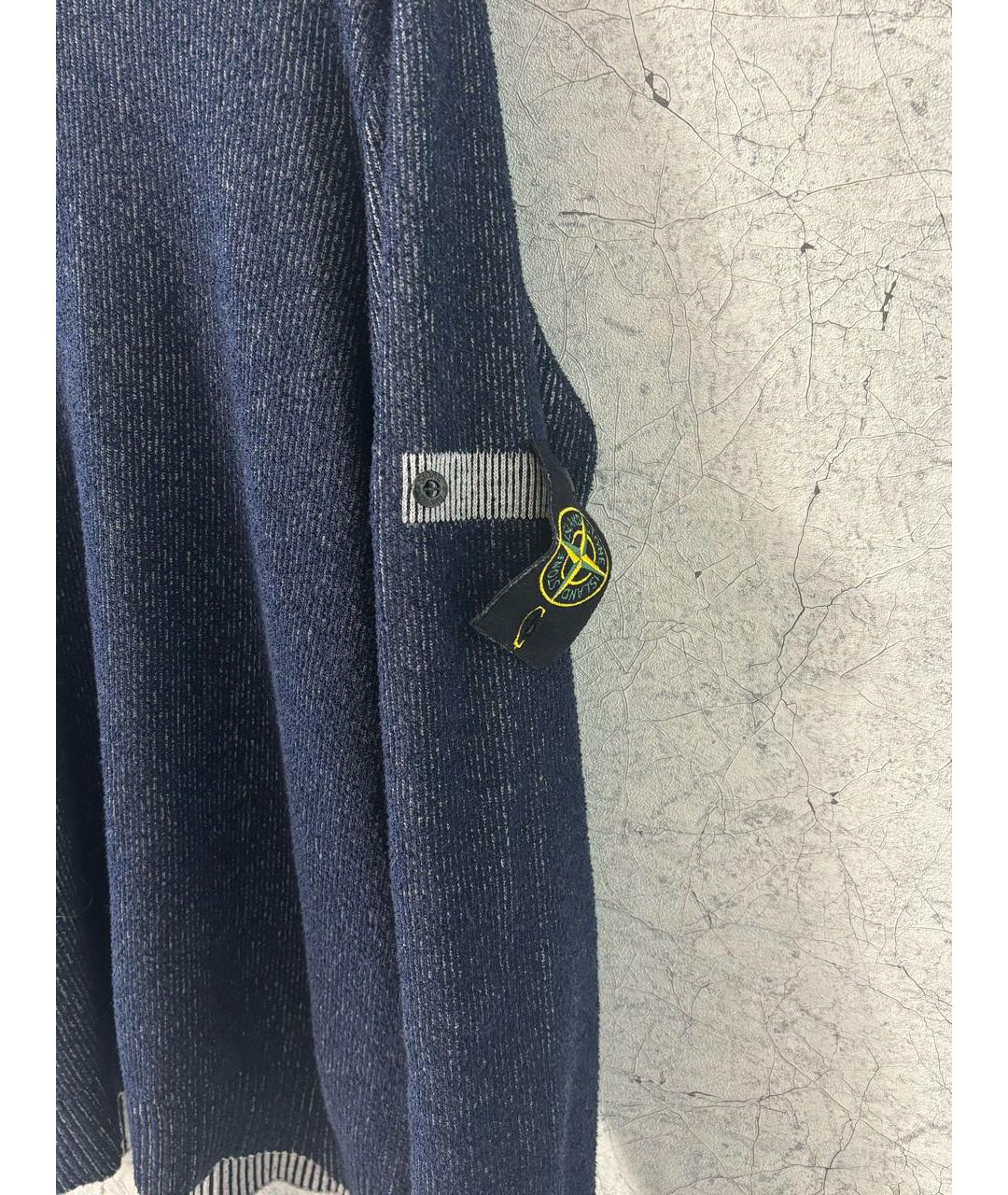 STONE ISLAND Темно-синий хлопковый джемпер / свитер, фото 3