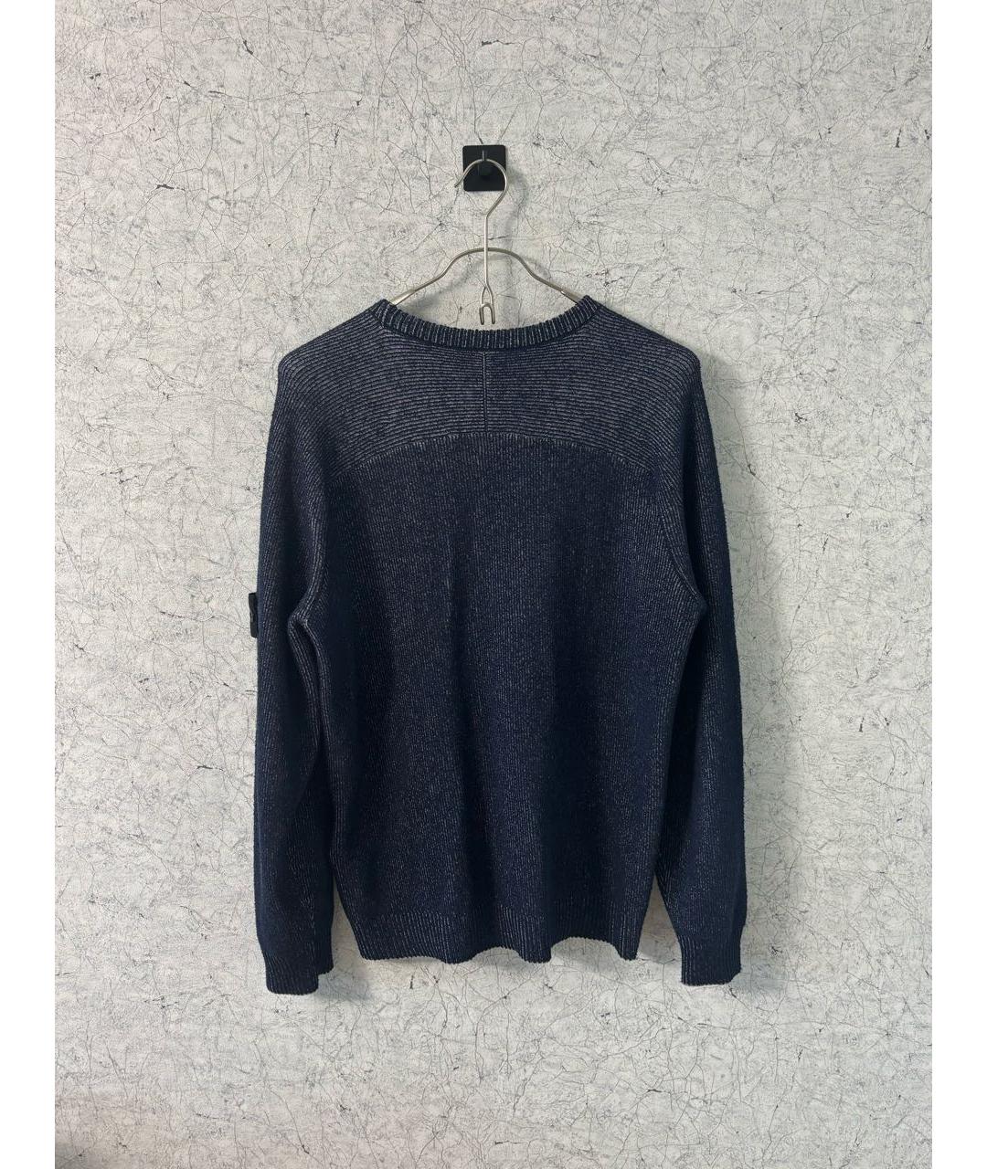 STONE ISLAND Темно-синий хлопковый джемпер / свитер, фото 2