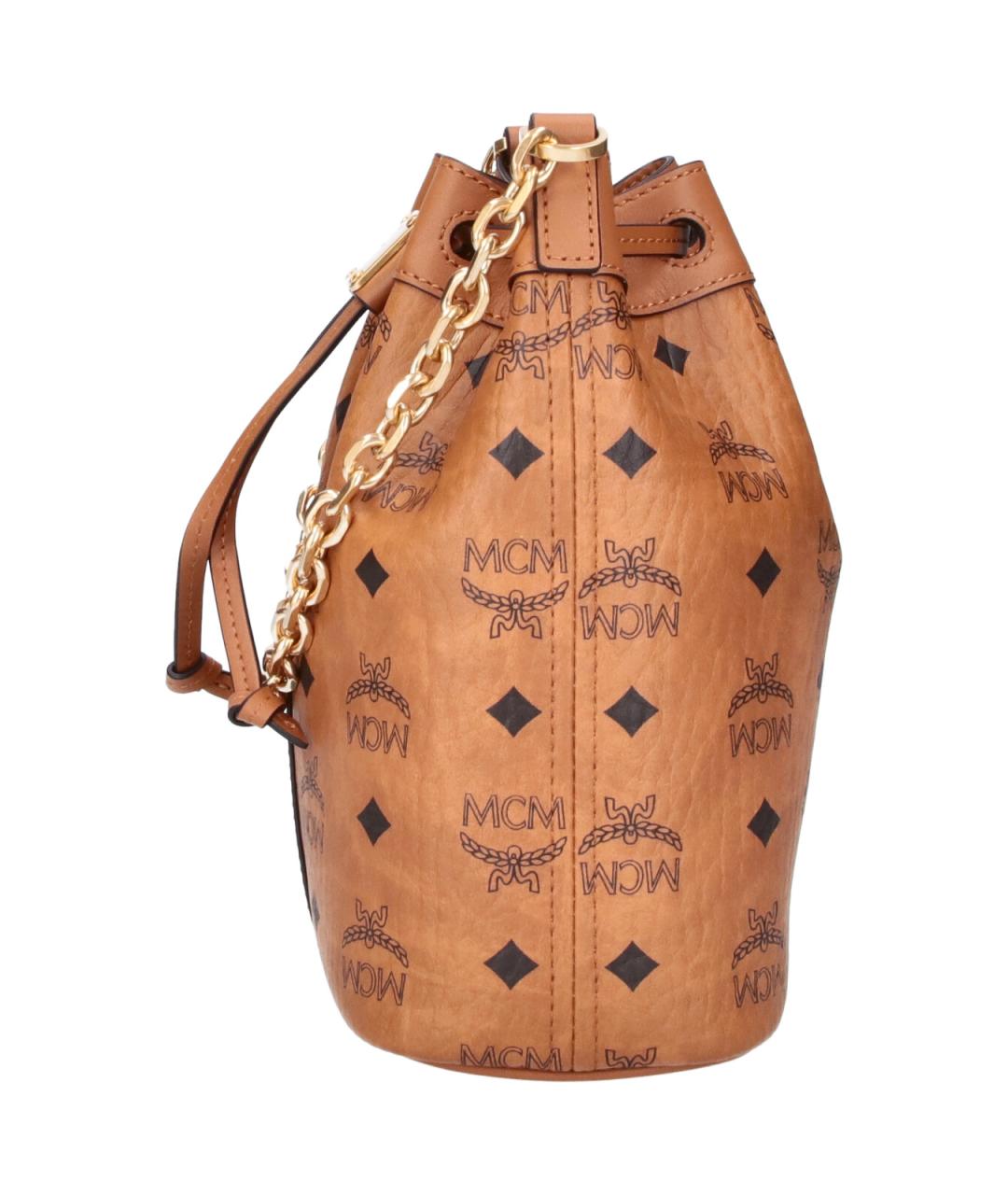 MCM Коричневая сумка через плечо из канвы, фото 5