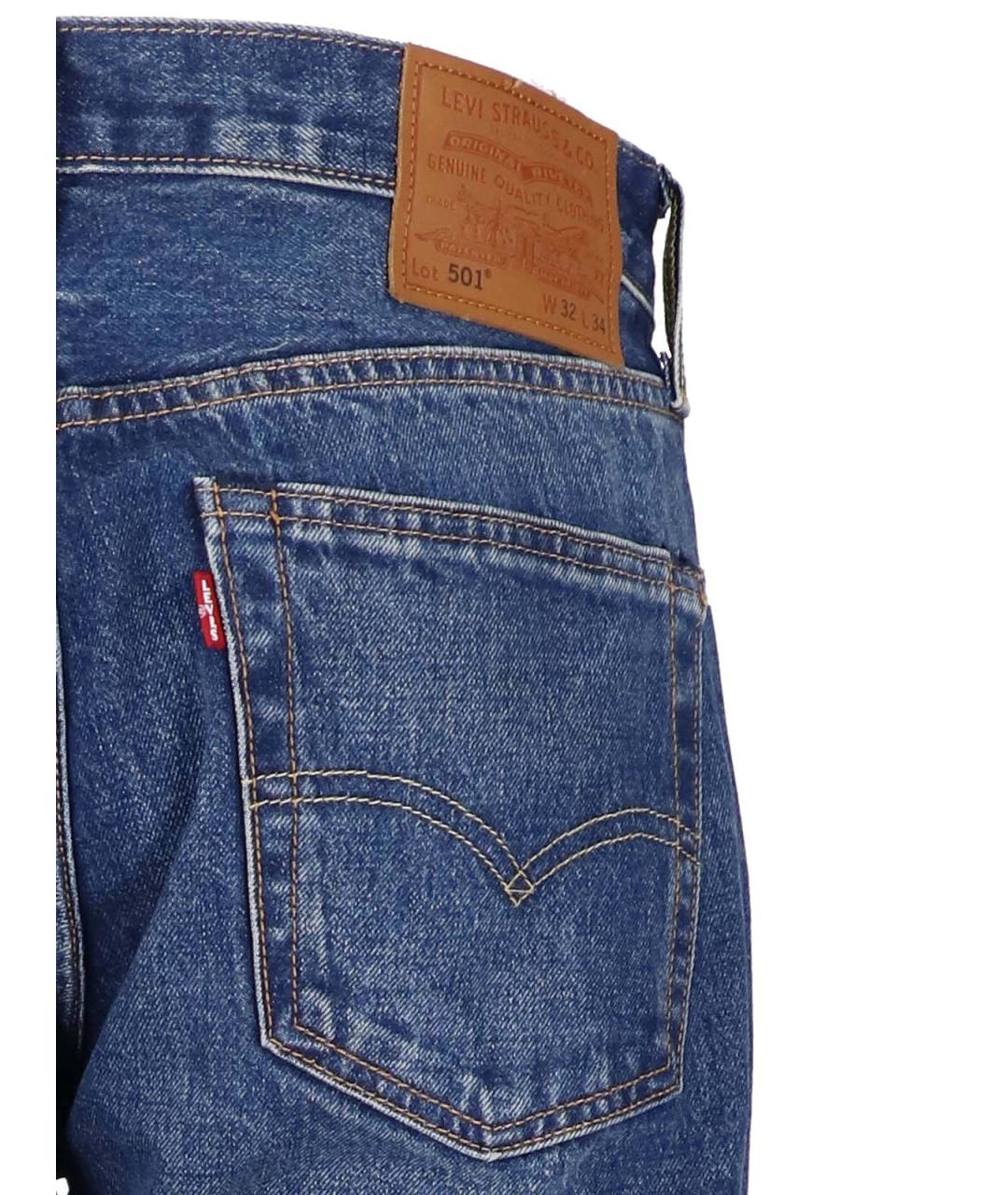 LEVI'S Синие хлопковые прямые джинсы, фото 5