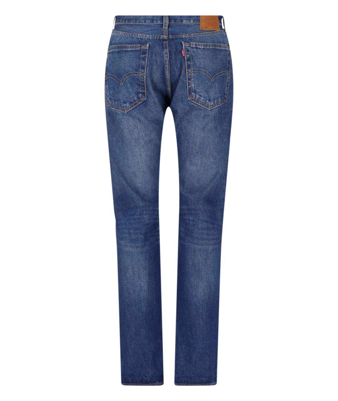 LEVI'S Синие хлопковые прямые джинсы, фото 2