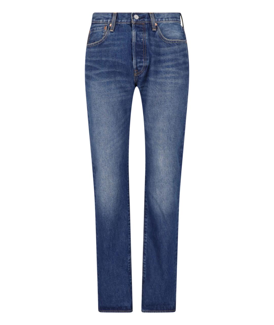 LEVI'S Синие хлопковые прямые джинсы, фото 1