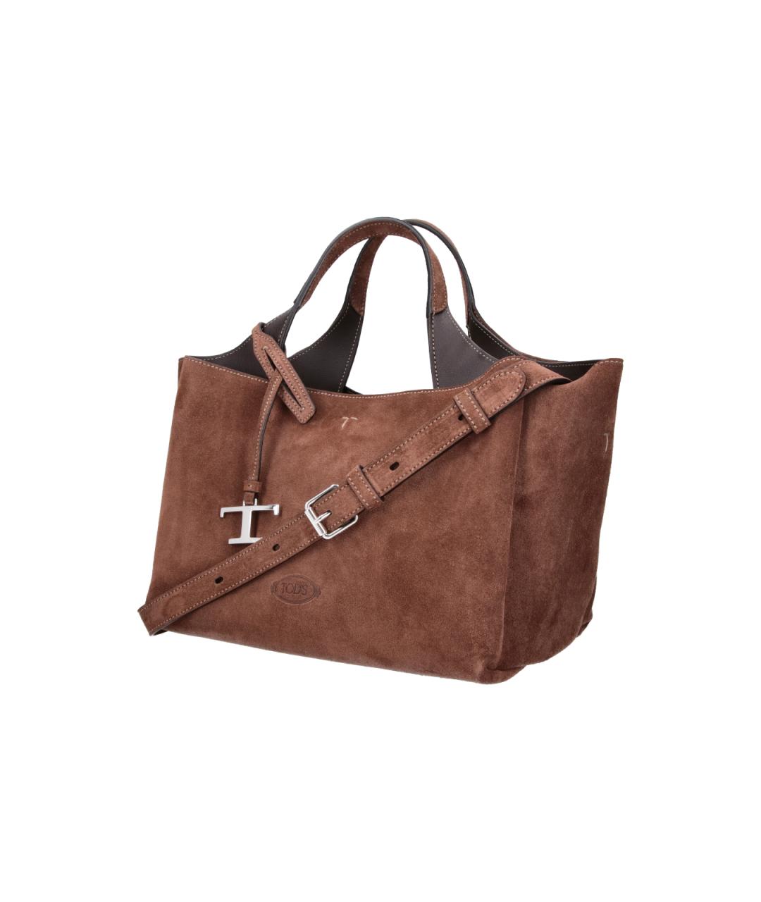 TOD'S Коричневая замшевая сумка тоут, фото 2