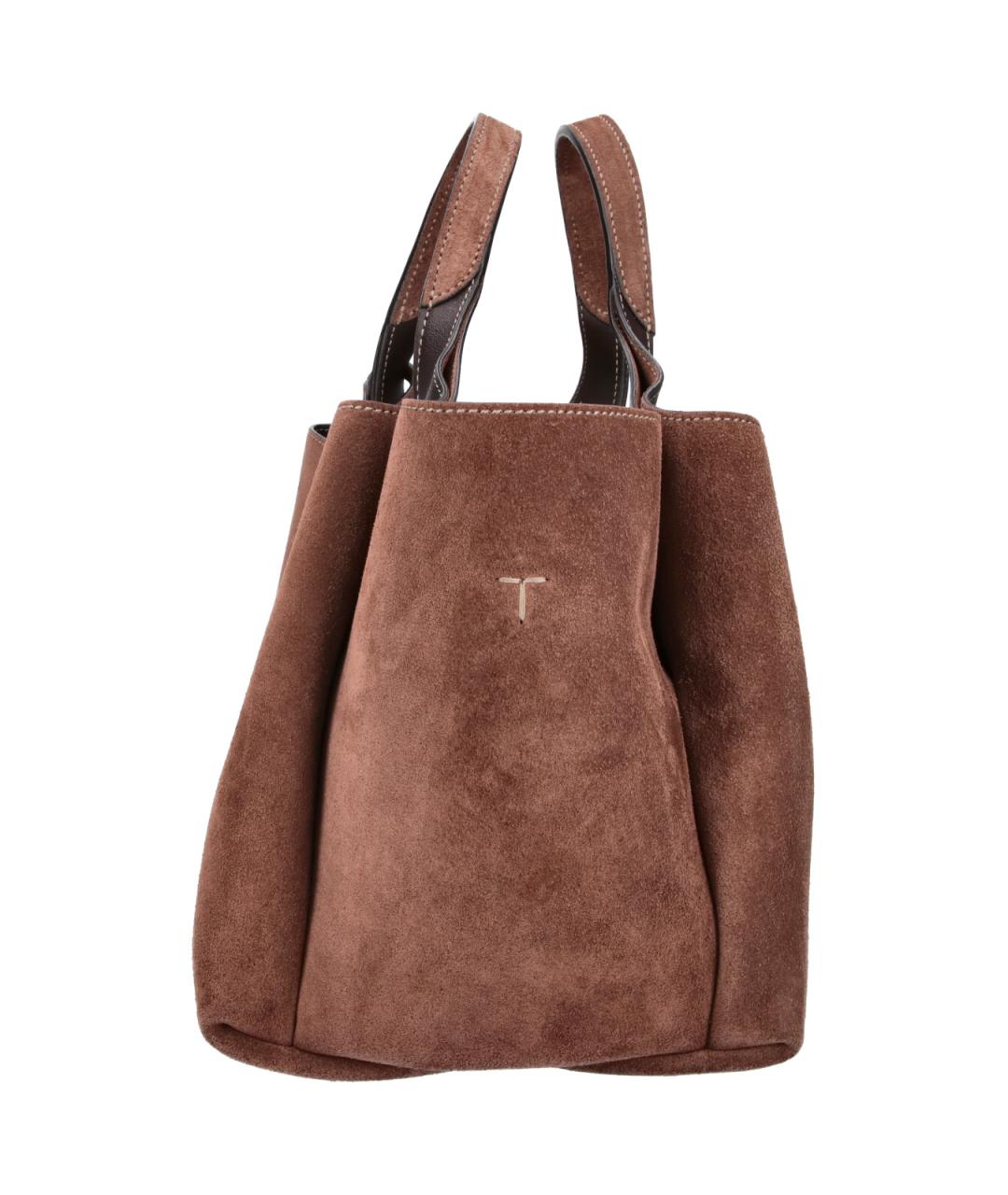 TOD'S Коричневая замшевая сумка тоут, фото 5
