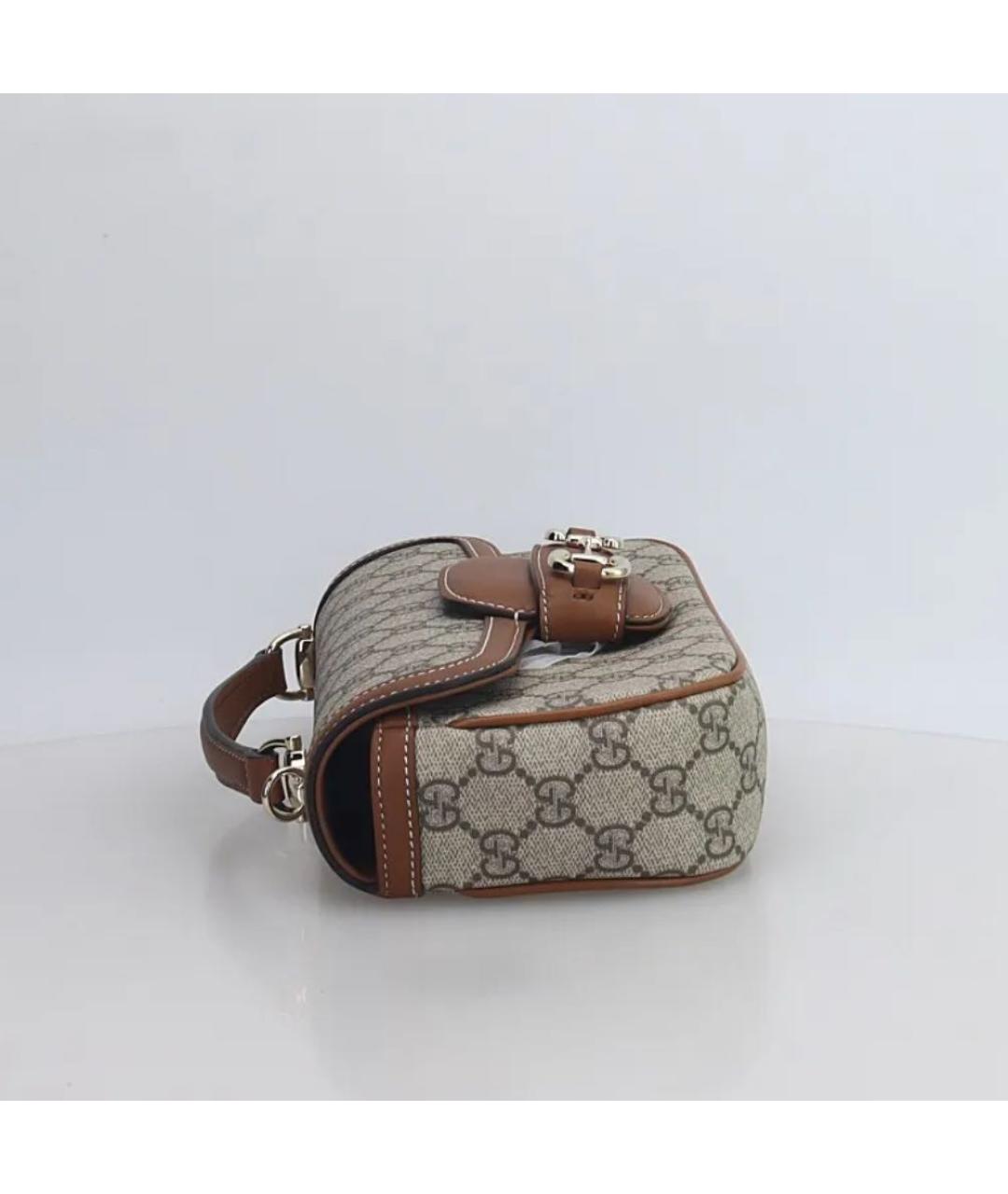 GUCCI Бежевая канва сумка с короткими ручками, фото 5
