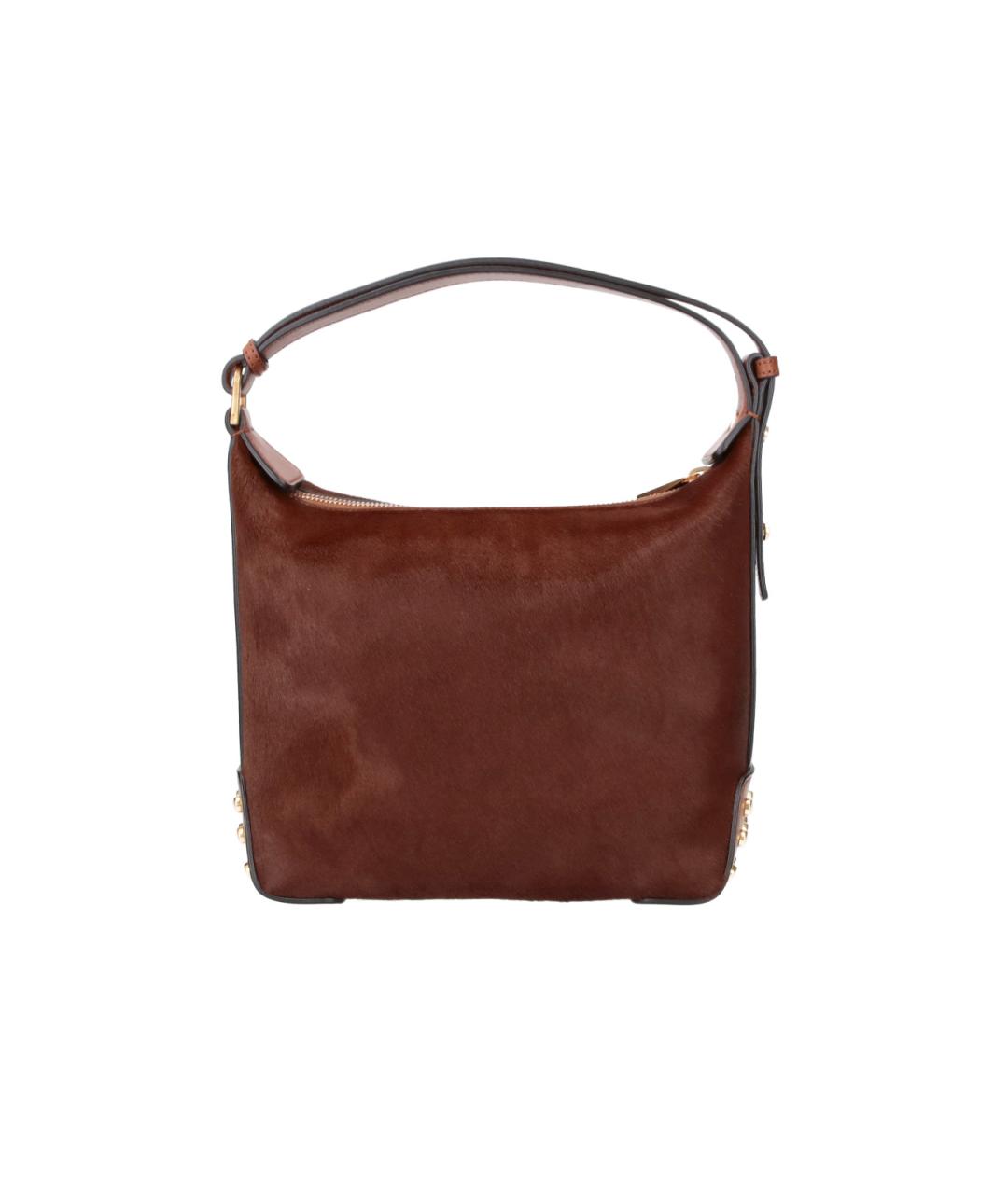 TOD'S Коричневая замшевая сумка с короткими ручками, фото 3