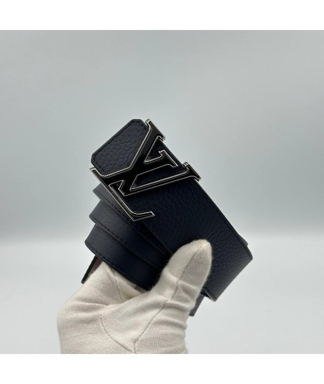 LOUIS VUITTON Черный кожаный ремень, фото 2