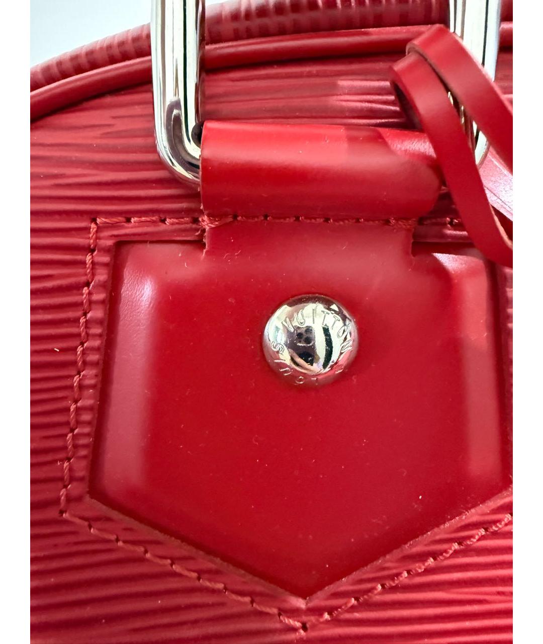 LOUIS VUITTON Красная кожаная сумка с короткими ручками, фото 6