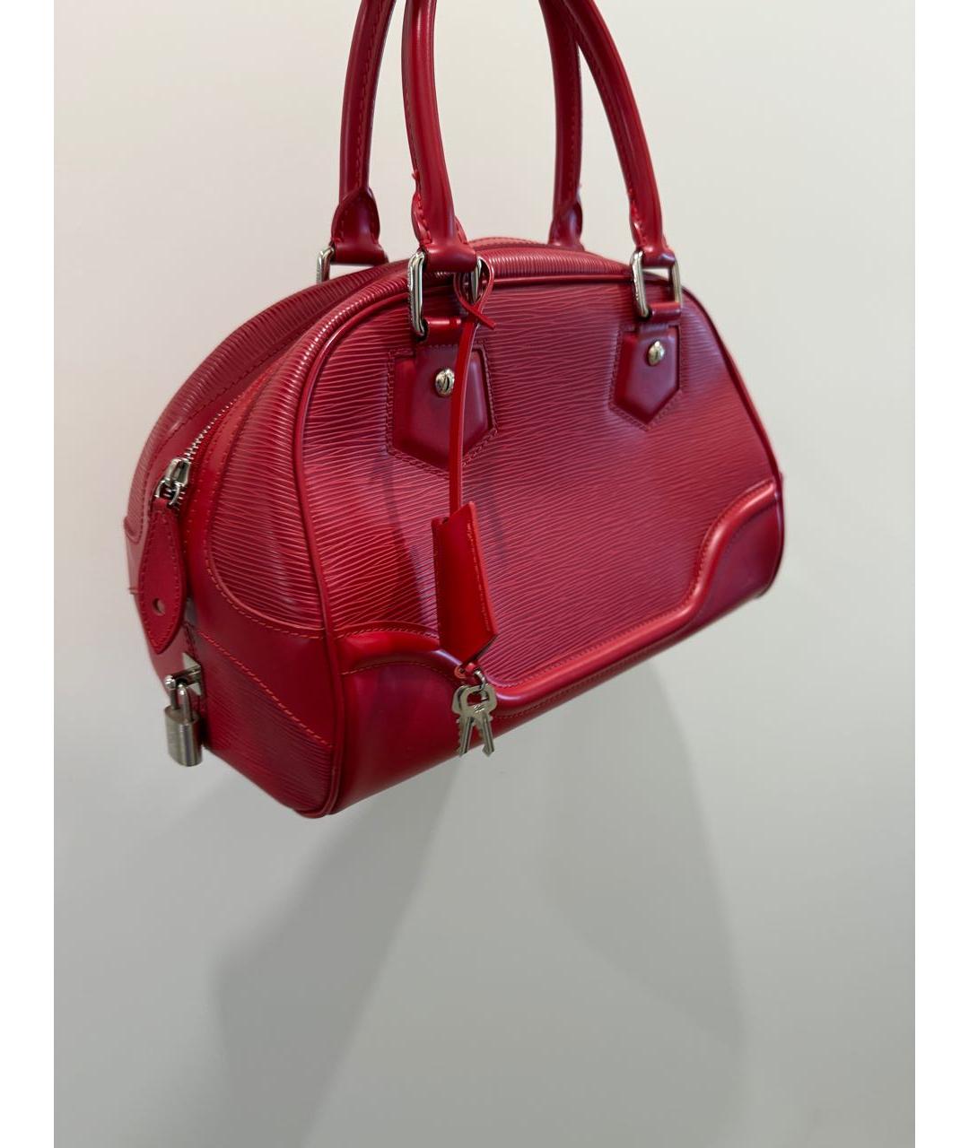 LOUIS VUITTON Красная кожаная сумка с короткими ручками, фото 3