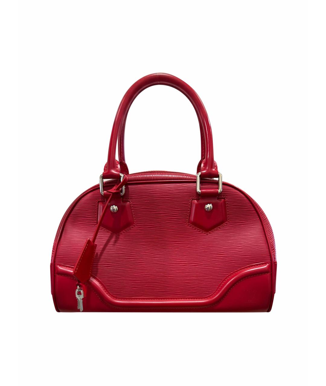 LOUIS VUITTON Красная кожаная сумка с короткими ручками, фото 1