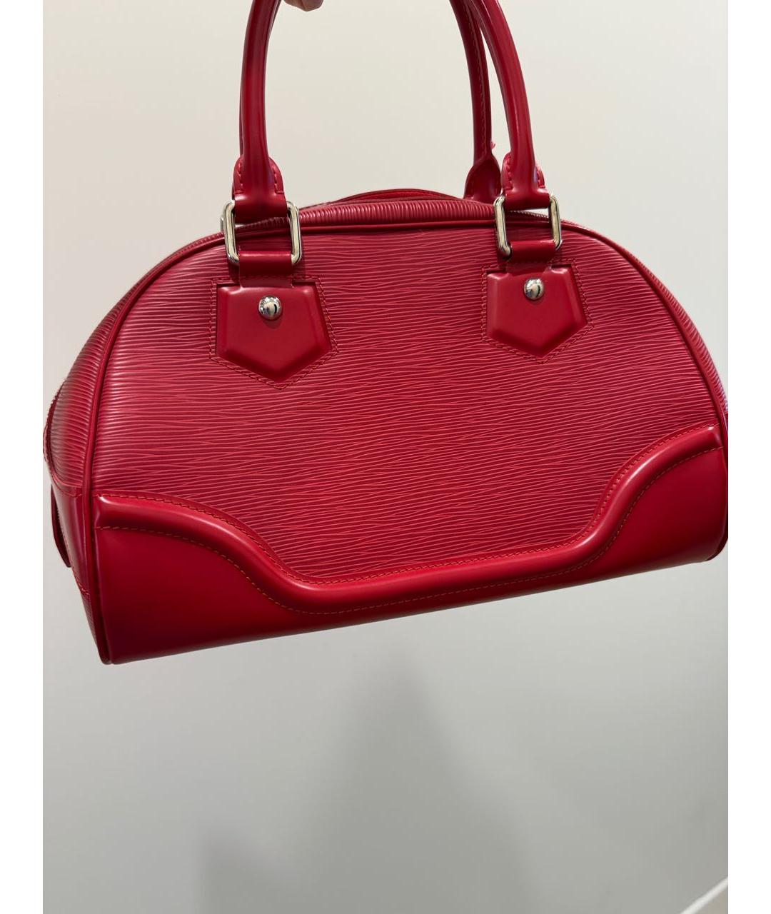 LOUIS VUITTON Красная кожаная сумка с короткими ручками, фото 2