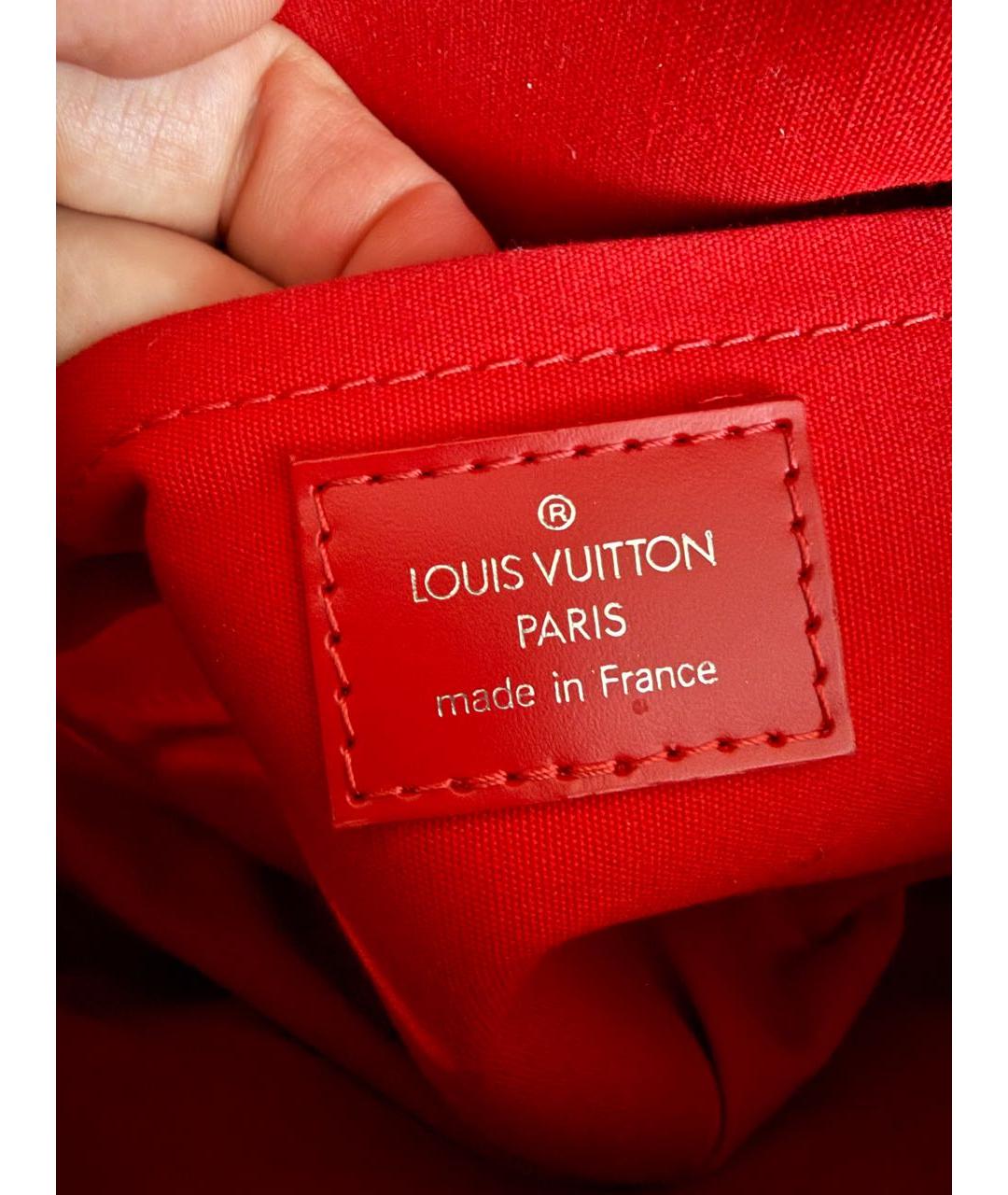 LOUIS VUITTON Красная кожаная сумка с короткими ручками, фото 5