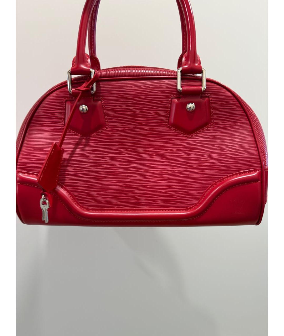 LOUIS VUITTON Красная кожаная сумка с короткими ручками, фото 8