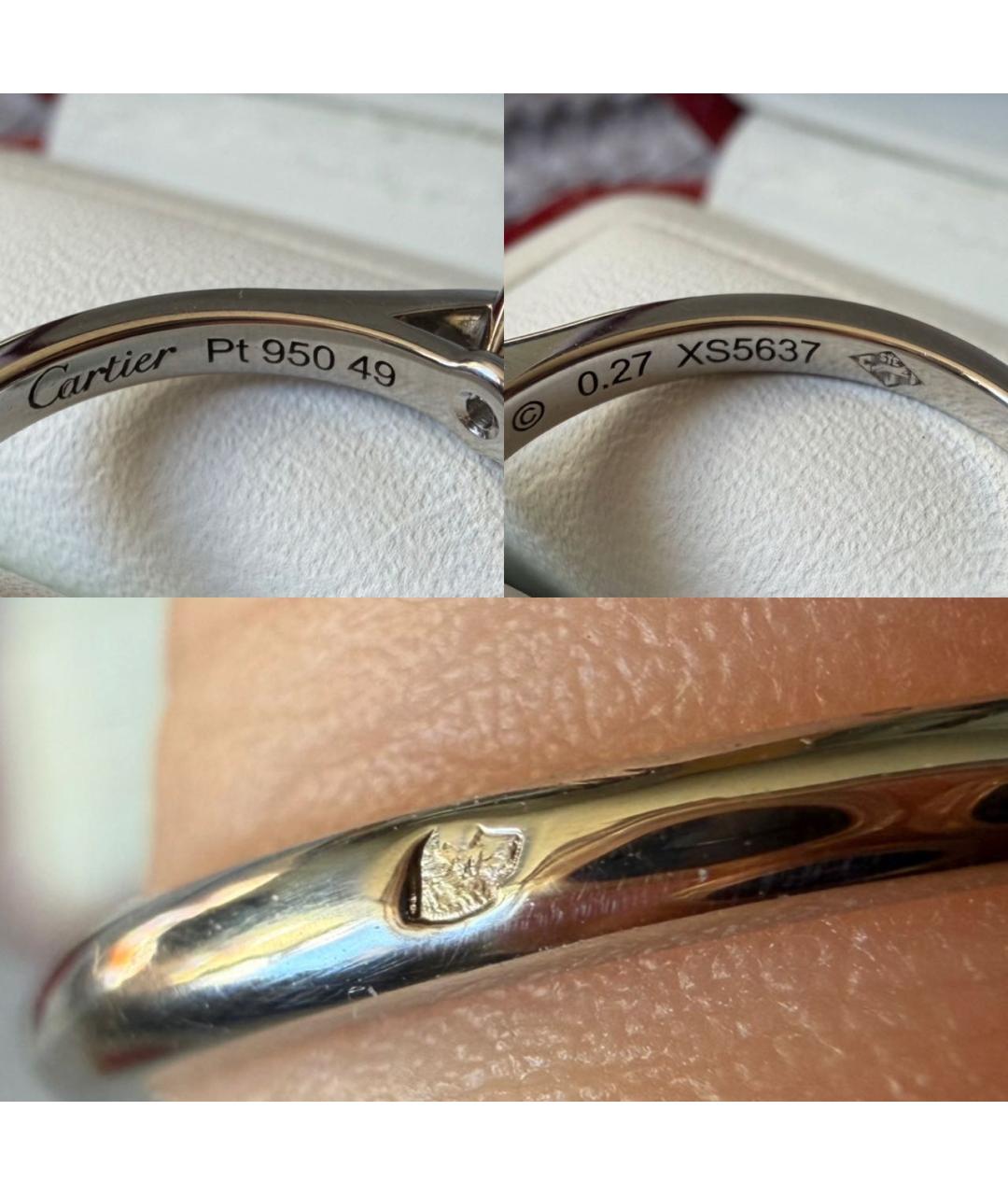 CARTIER Серебряное платиновое кольцо, фото 5
