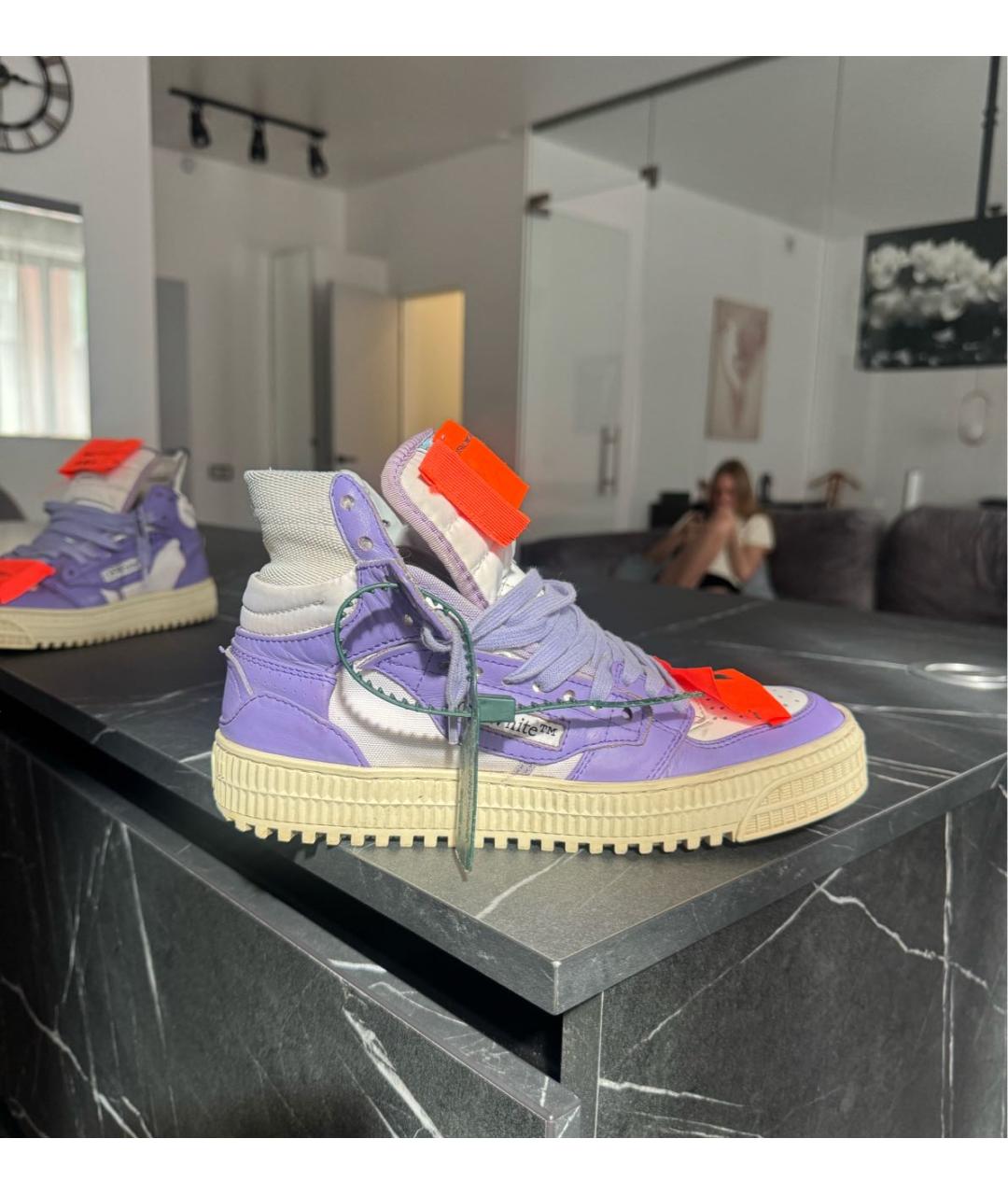 OFF-WHITE Мульти кожаные кеды, фото 5