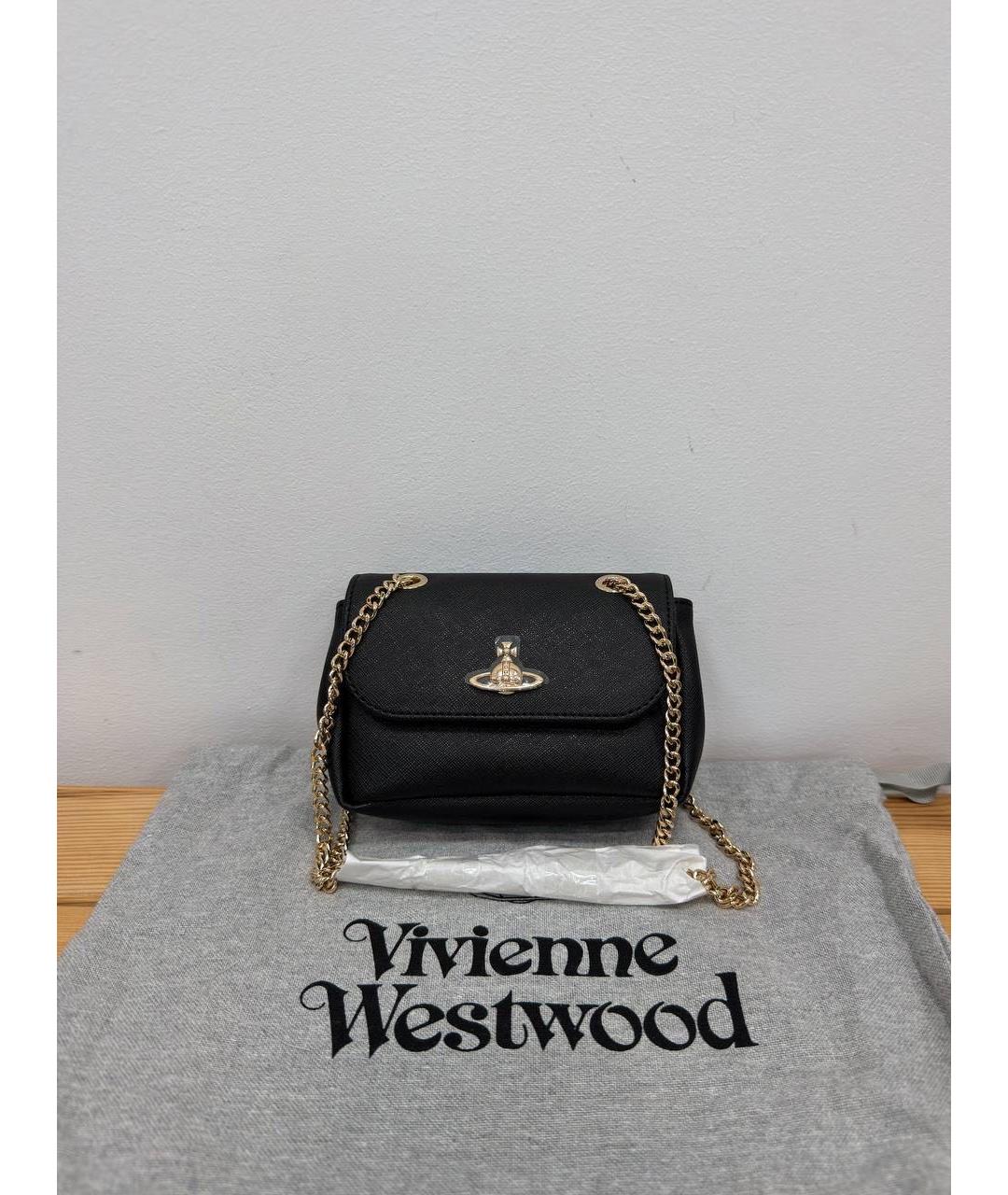 VIVIENNE WESTWOOD Черная сумка через плечо из искусственной кожи, фото 2
