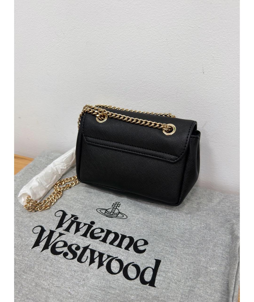 VIVIENNE WESTWOOD Черная сумка через плечо из искусственной кожи, фото 4