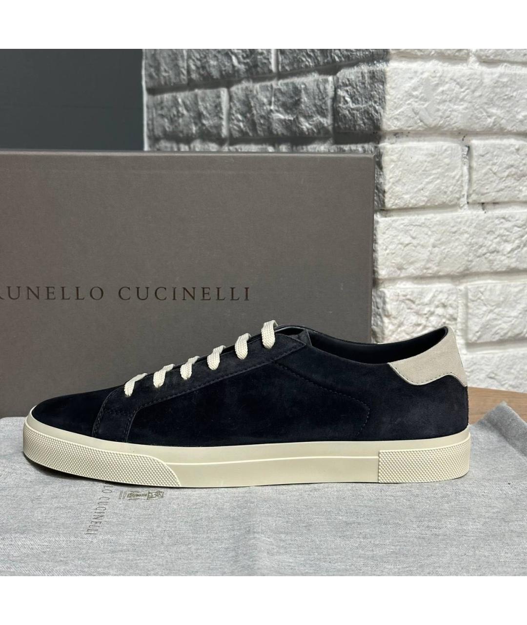 BRUNELLO CUCINELLI Черные замшевые низкие кроссовки / кеды, фото 6