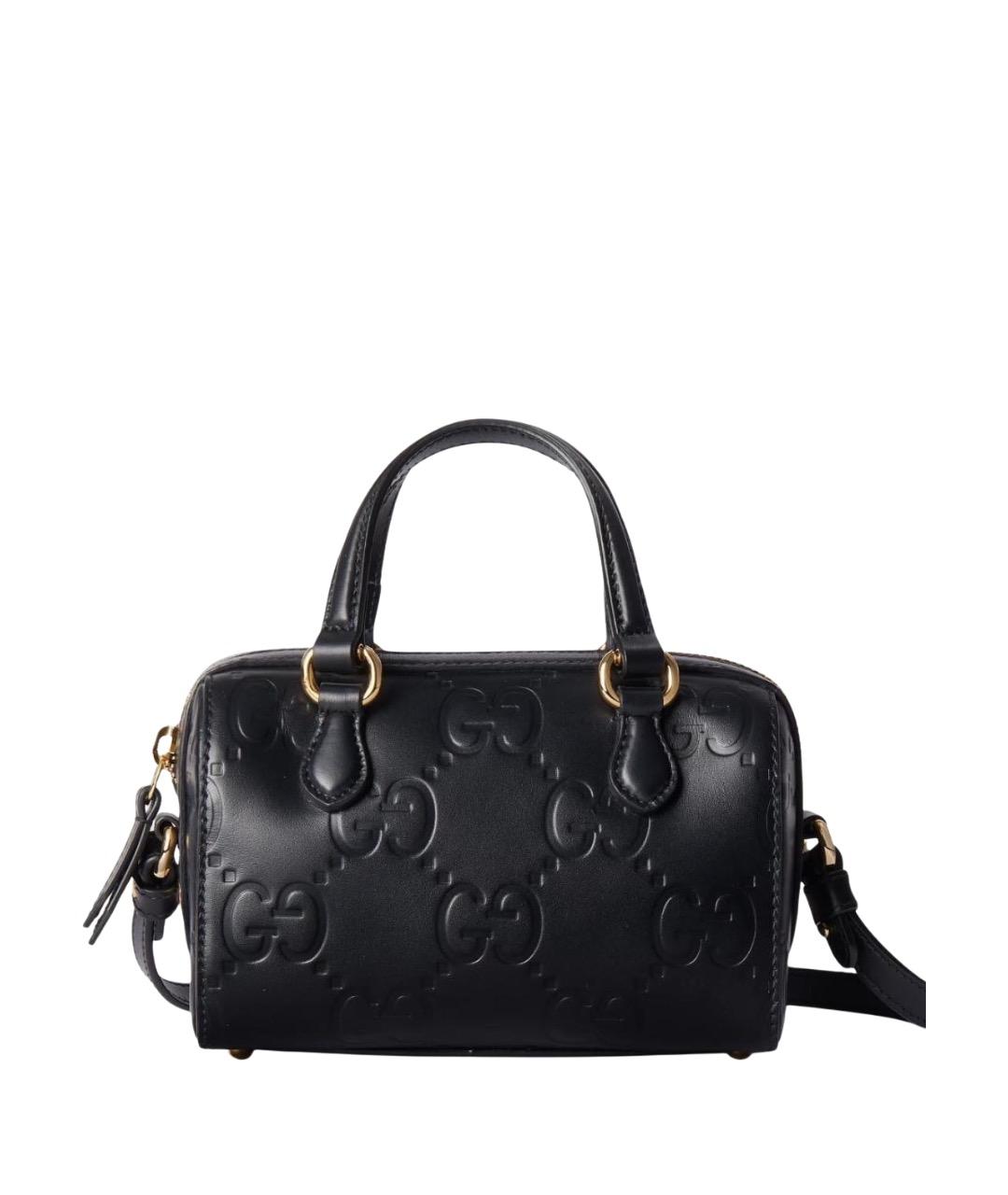 GUCCI Черная кожаная сумка с короткими ручками, фото 1