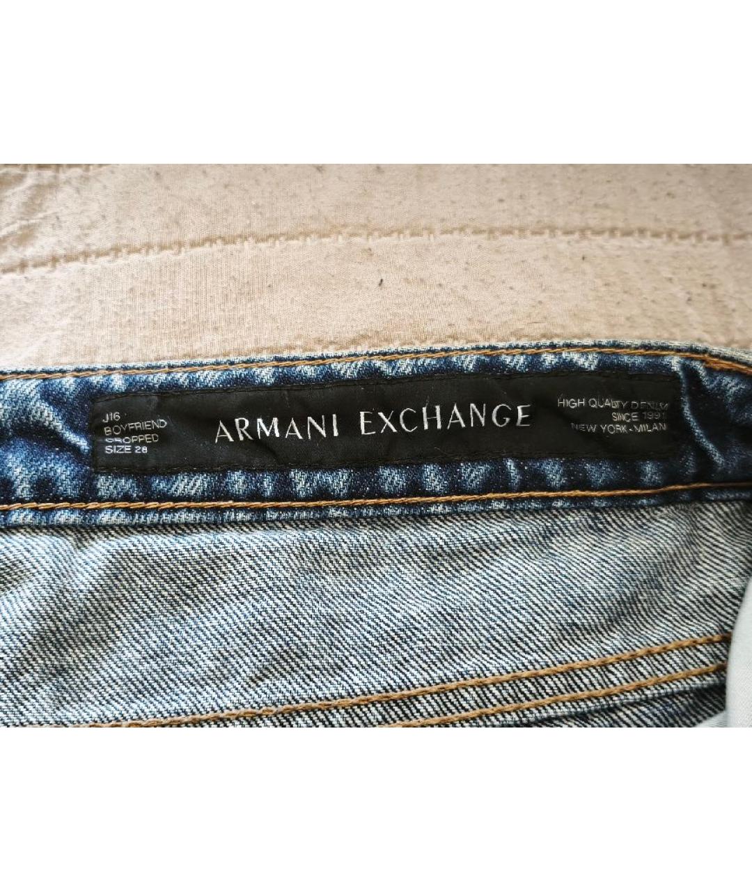ARMANI EXCHANGE Голубые хлопковые джинсы слим, фото 3