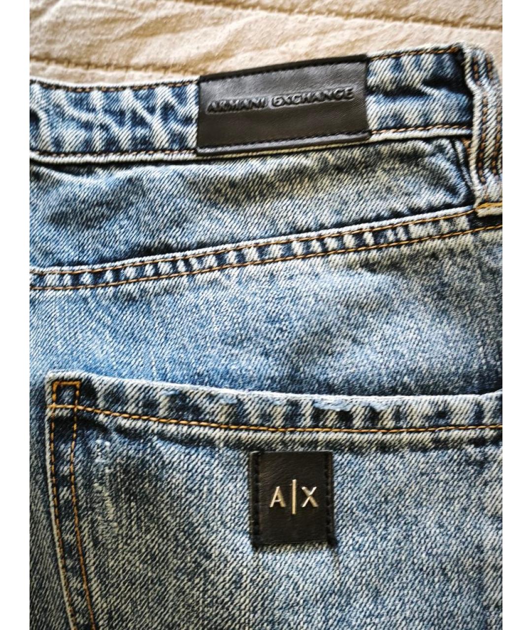 ARMANI EXCHANGE Голубые хлопковые джинсы слим, фото 6